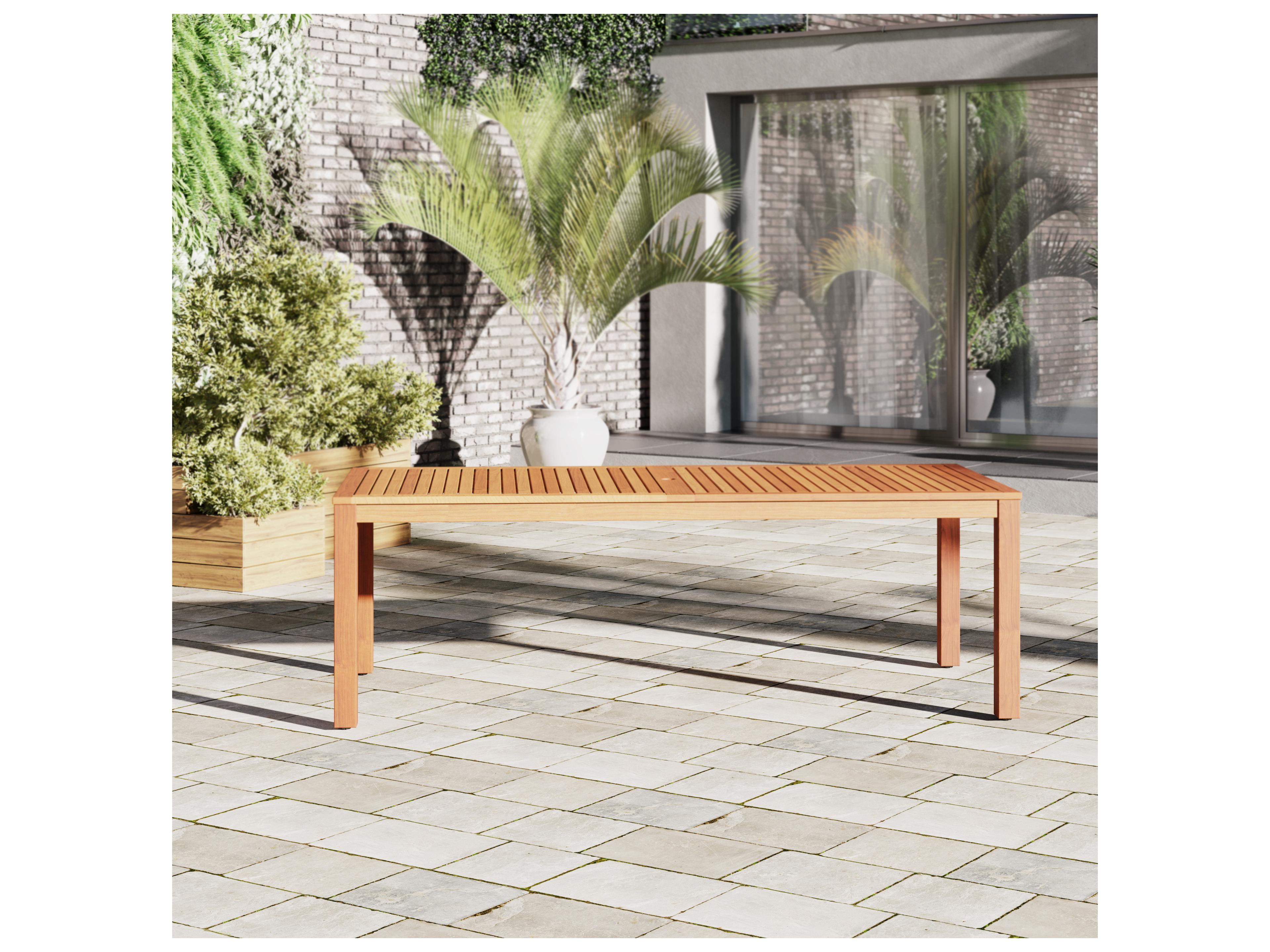 International Home Miami Amazonia Singapur Eucalyptus 9 Piece Outdoor Rectangular dining set with Grey chairs