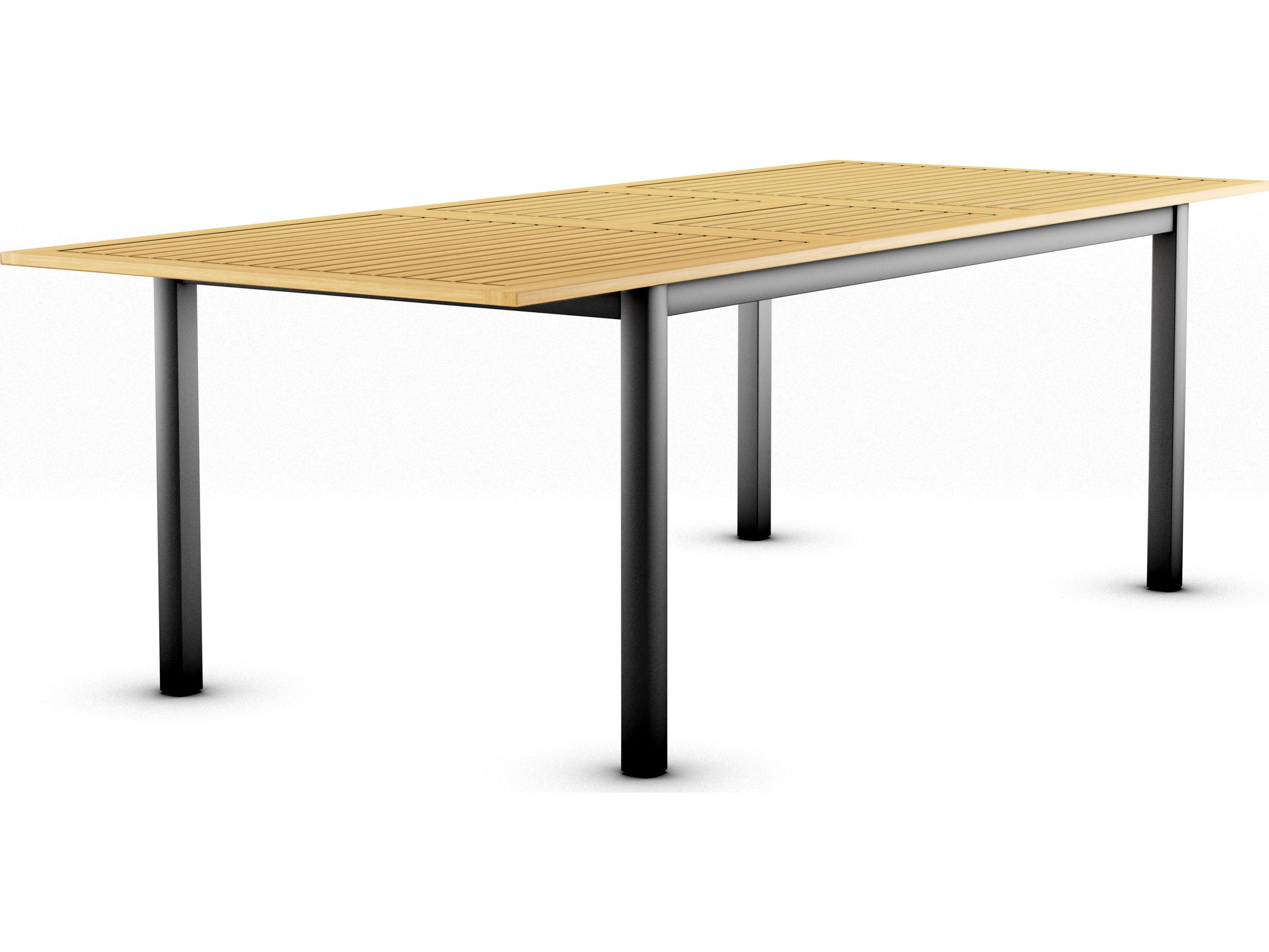 International Home Miami Amazonia Hunt Eucalyptus 7 Piece Outdoor Extendable Dining Set with Grey Plastic Chairs