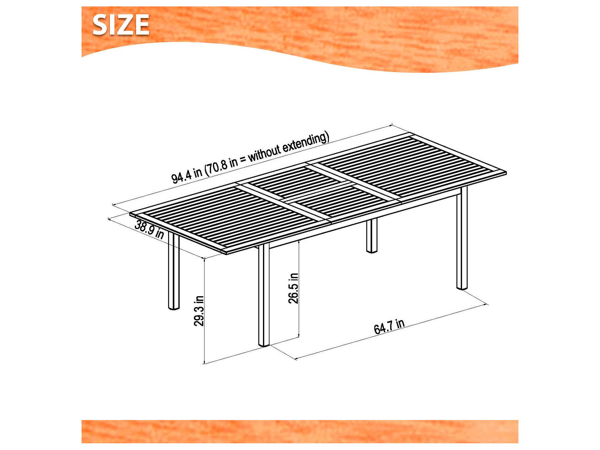 International Home Miami Amazonia Hunt Eucalyptus 7 Piece Outdoor Extendable Dining Set with Grey Plastic Chairs
