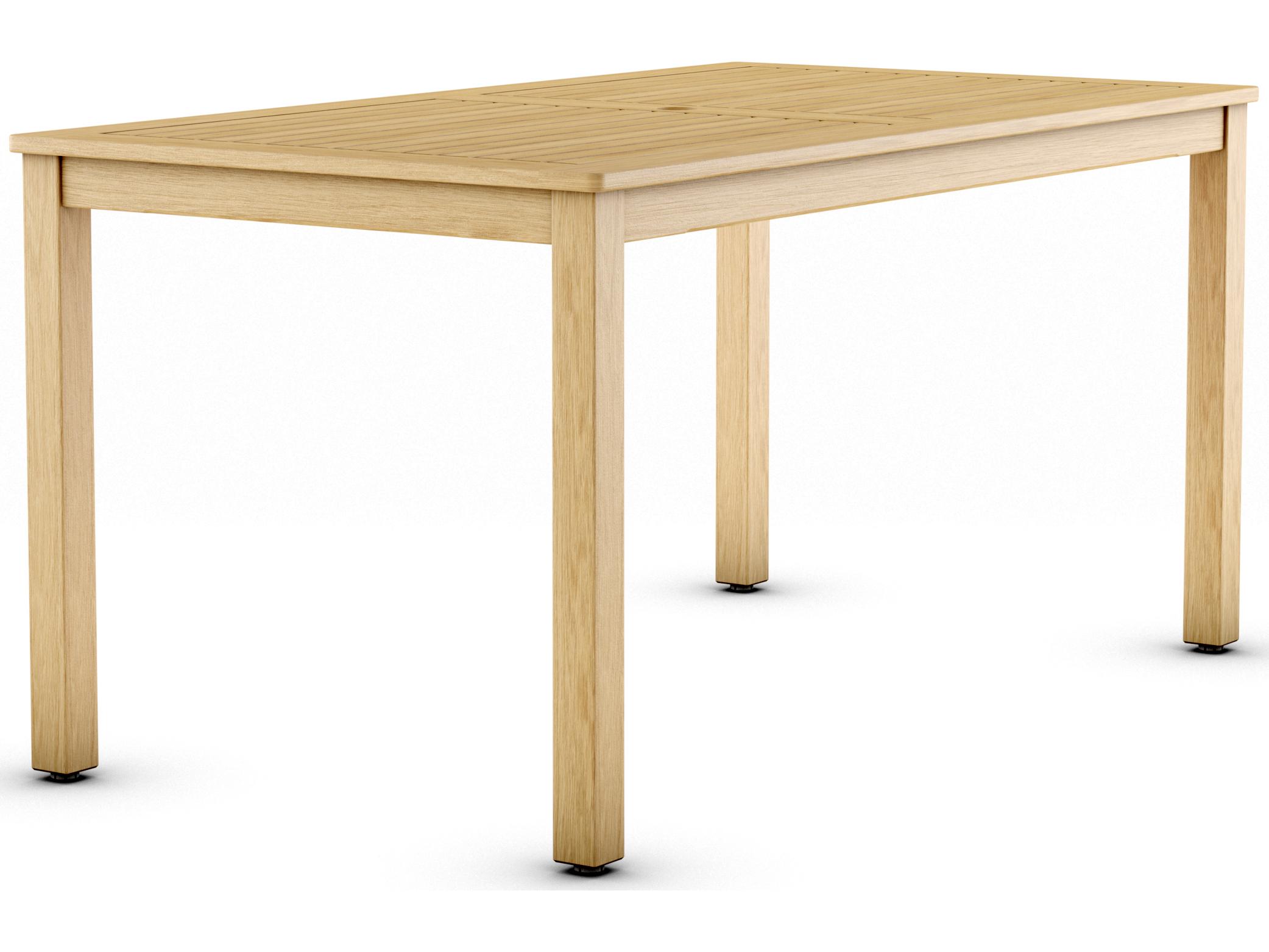 International Home Miami Amazonia Mika Eucalyptus 5 Piece Outdoor Rectangular Dining Set with White Plastic Chairs