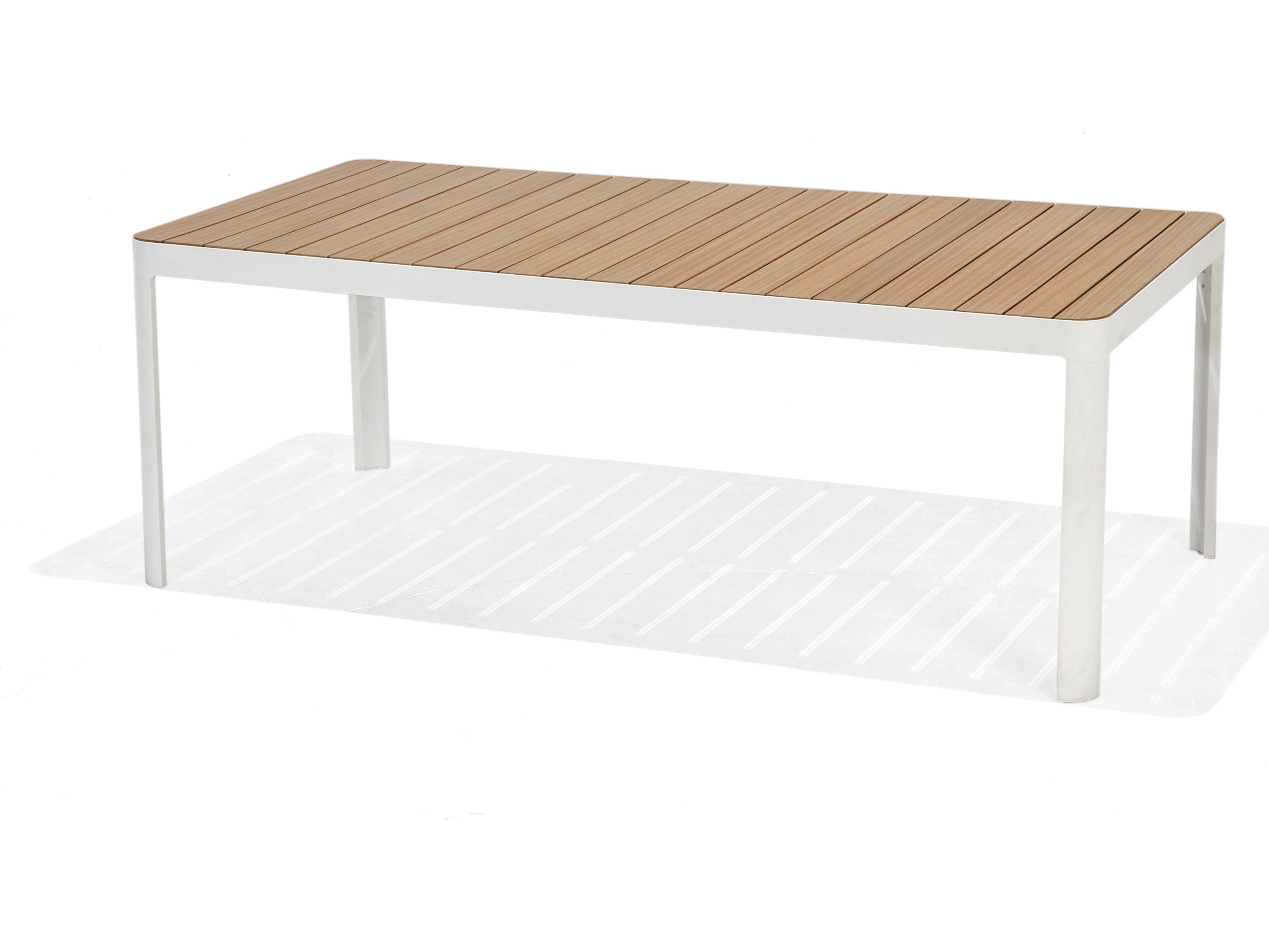 International Home Miami Amazonia Kimmi Wood 9 Piece Outdoor Rectangular Dining Set with 6 Grey Chairs