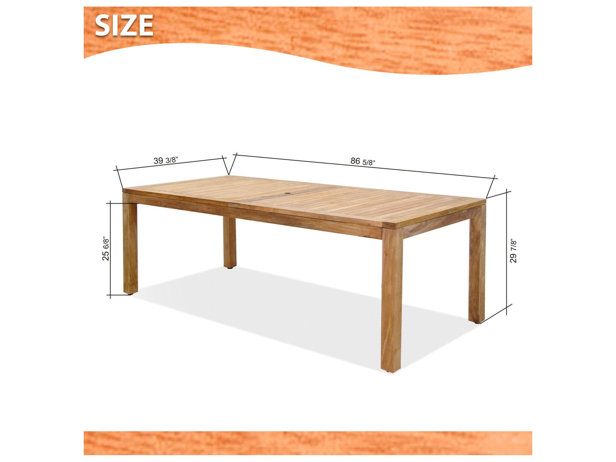 International Home Miami Amazonia Mexico Teak 7 Piece Outdoor Rectangular dining set with Grey chairs