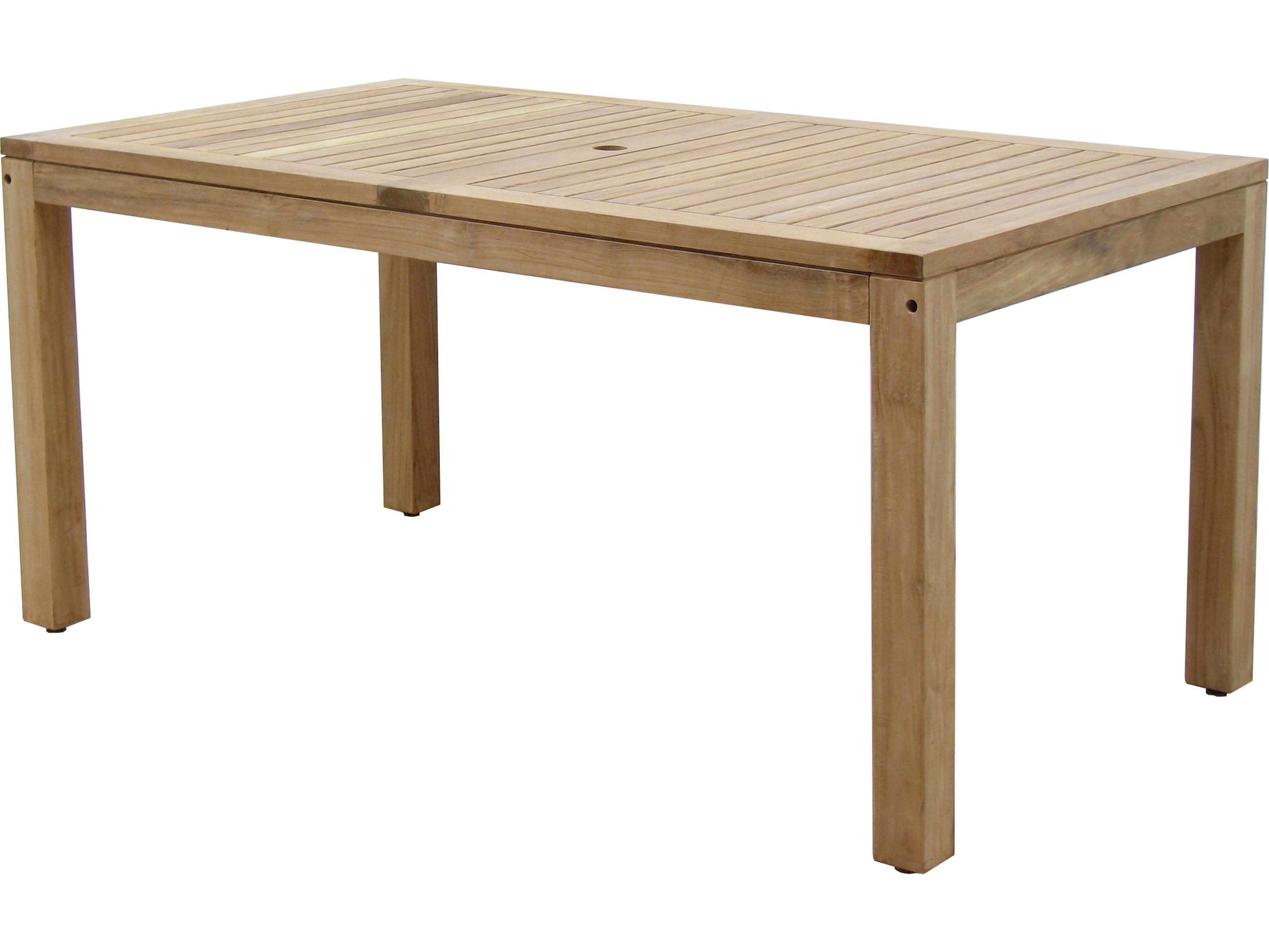 International Home Miami Amazonia Mexico Teak 9 Piece Outdoor Rectangular dining set with White aluminum legs chairs