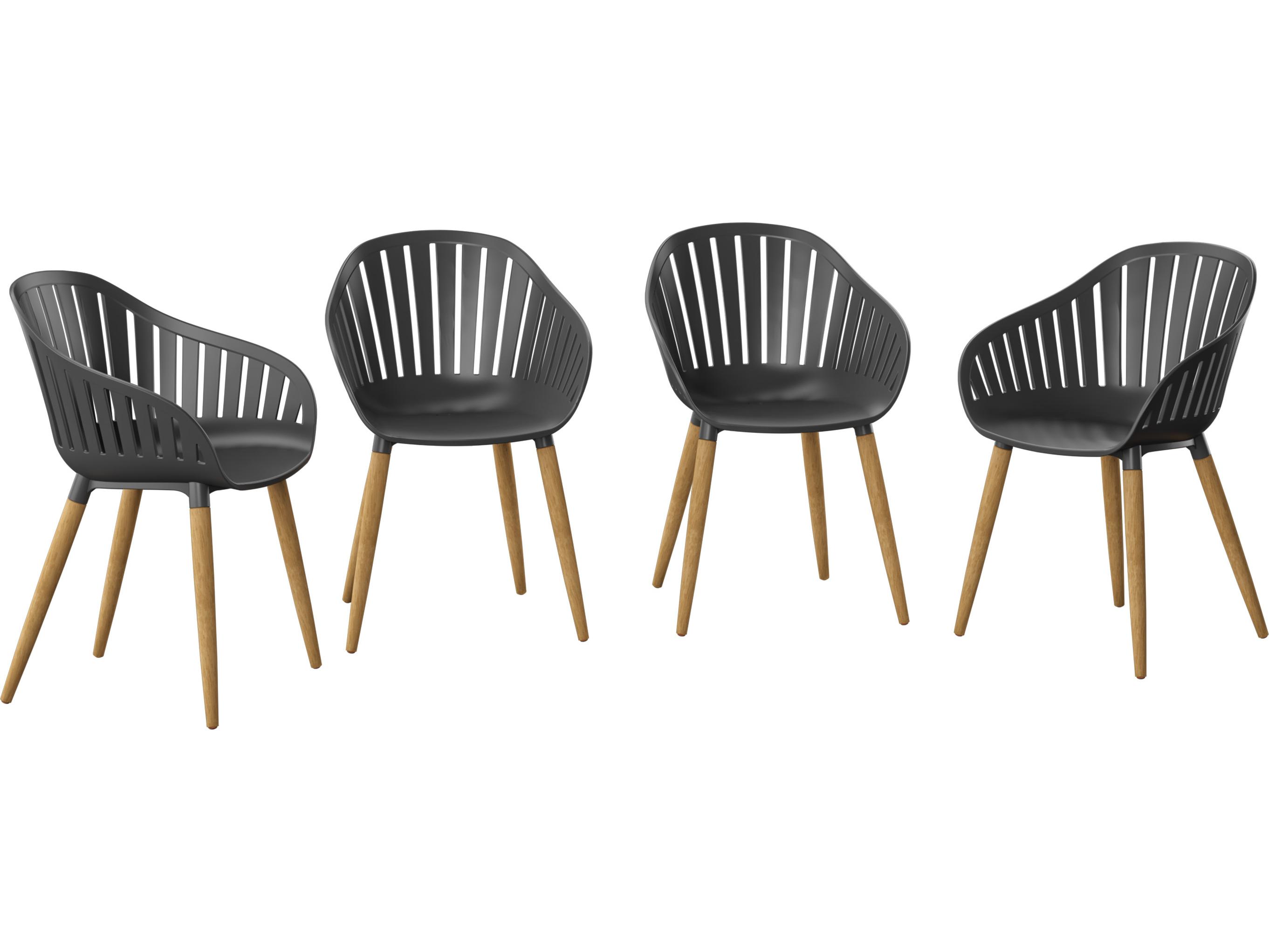 International Home Miami Amazonia Romagna 170 inch Black 5 Person Outdoor Rectangular dining Set