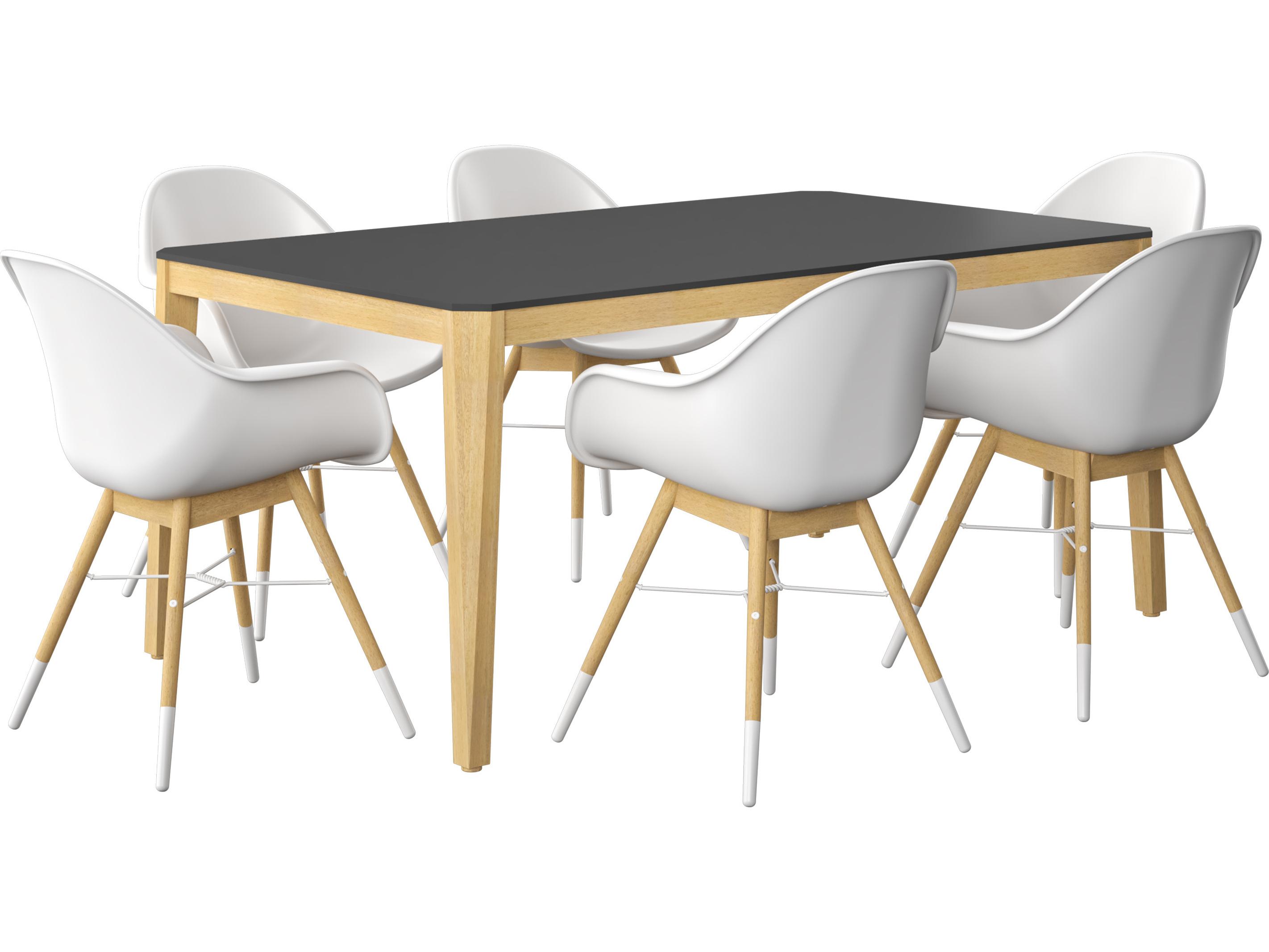 International Home Miami Amazonia Bahrain 170 inch Black 7 Person Outdoor Rectangular dining Set