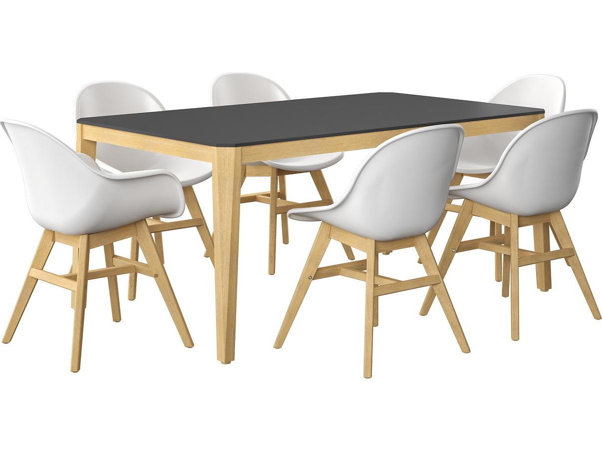 International Home Miami Amazonia Baku 170 inch Black 7 Person Outdoor Rectangular dining set