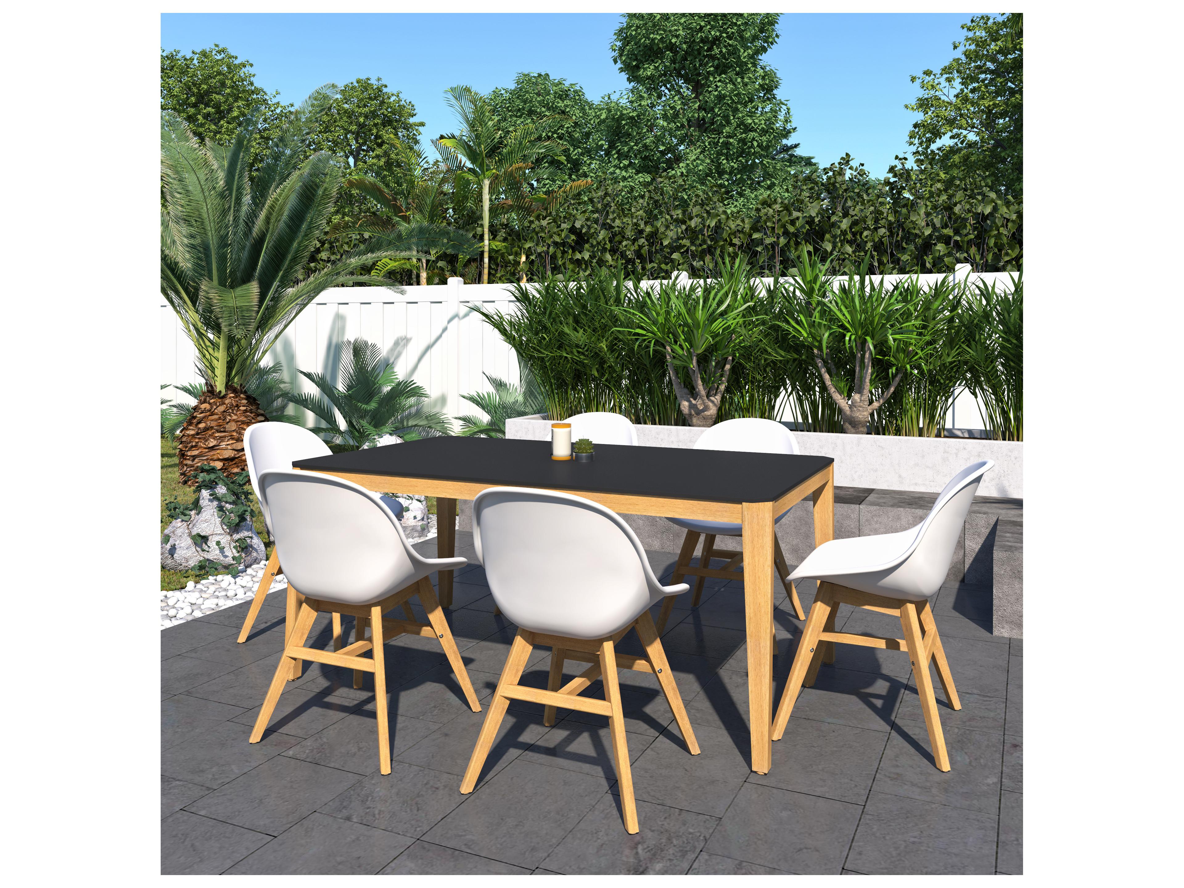 International Home Miami Amazonia Melbourne 170 inch Black 7 Person Outdoor Rectangular dining Set
