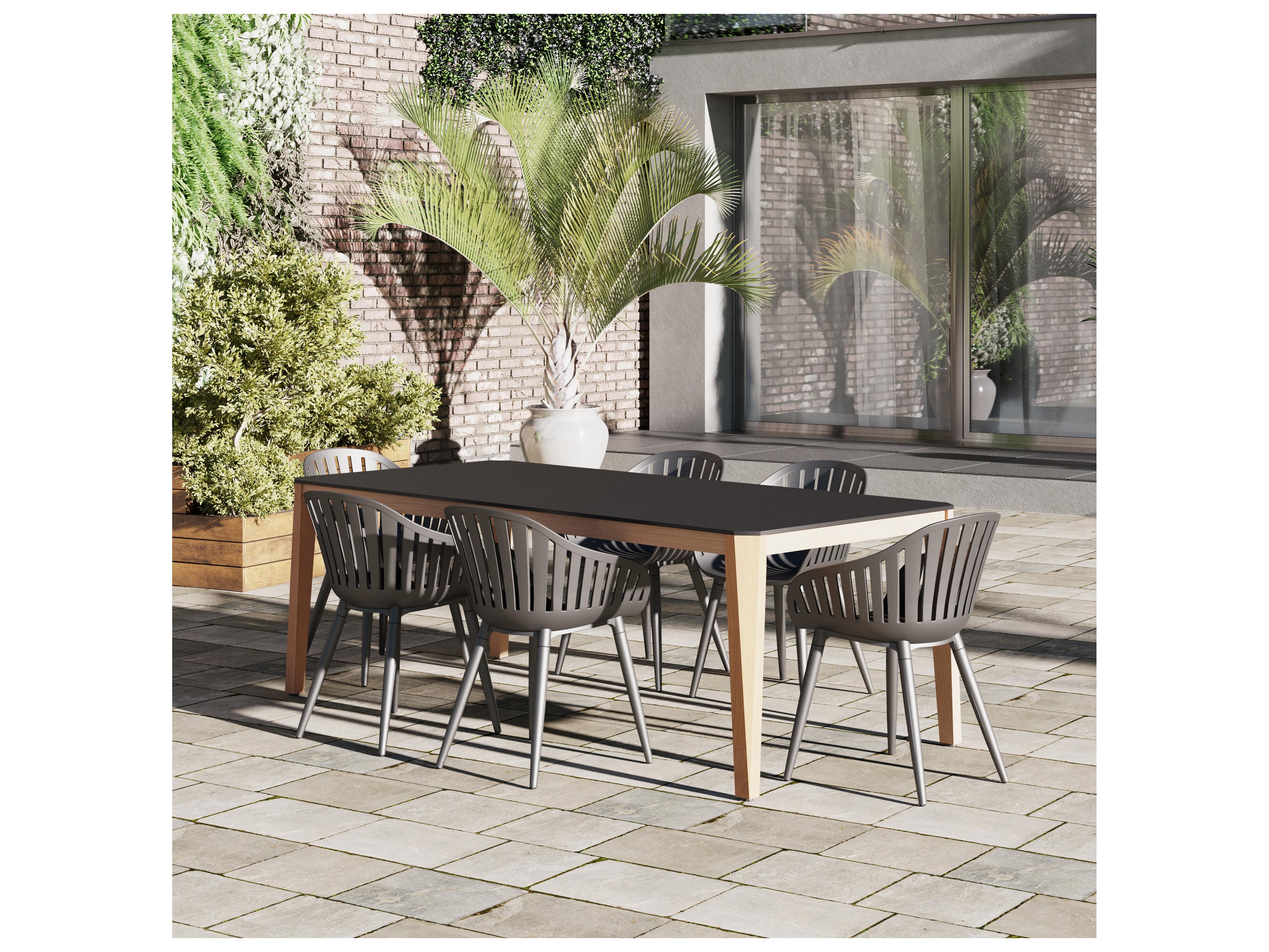 International Home Miami Amazonia Romagna 215 inch Black 7 Person Outdoor Rectangular dining Set