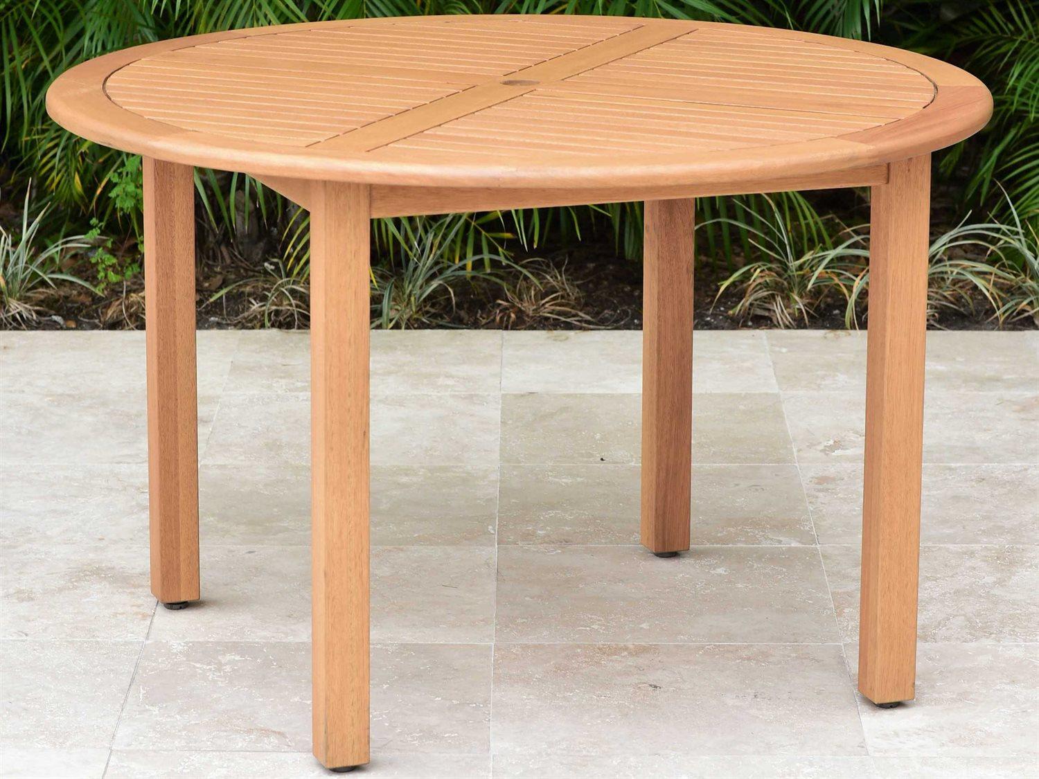 International Home Miami Amazonia Charlotte 5 Piece Round Wood Patio Dining Set