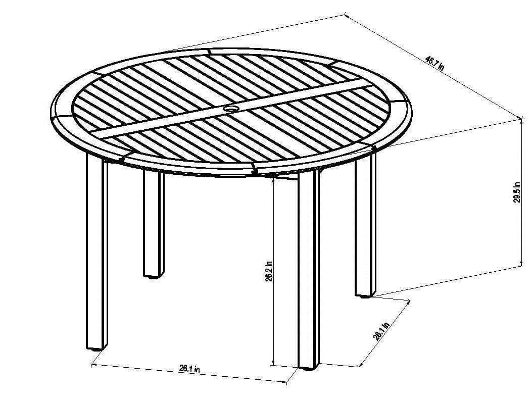 International Home Miami Amazonia Damian 5 Piece Round Wood Outdoor Dining Set