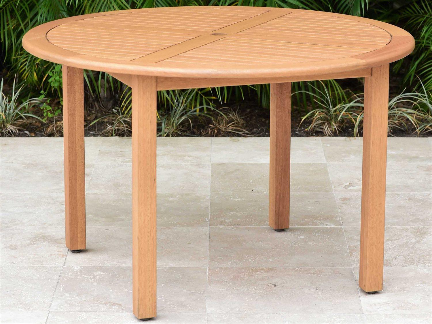 International Home Miami Amazonia Damian 5 Piece Round Wood Outdoor Patio Dining Set