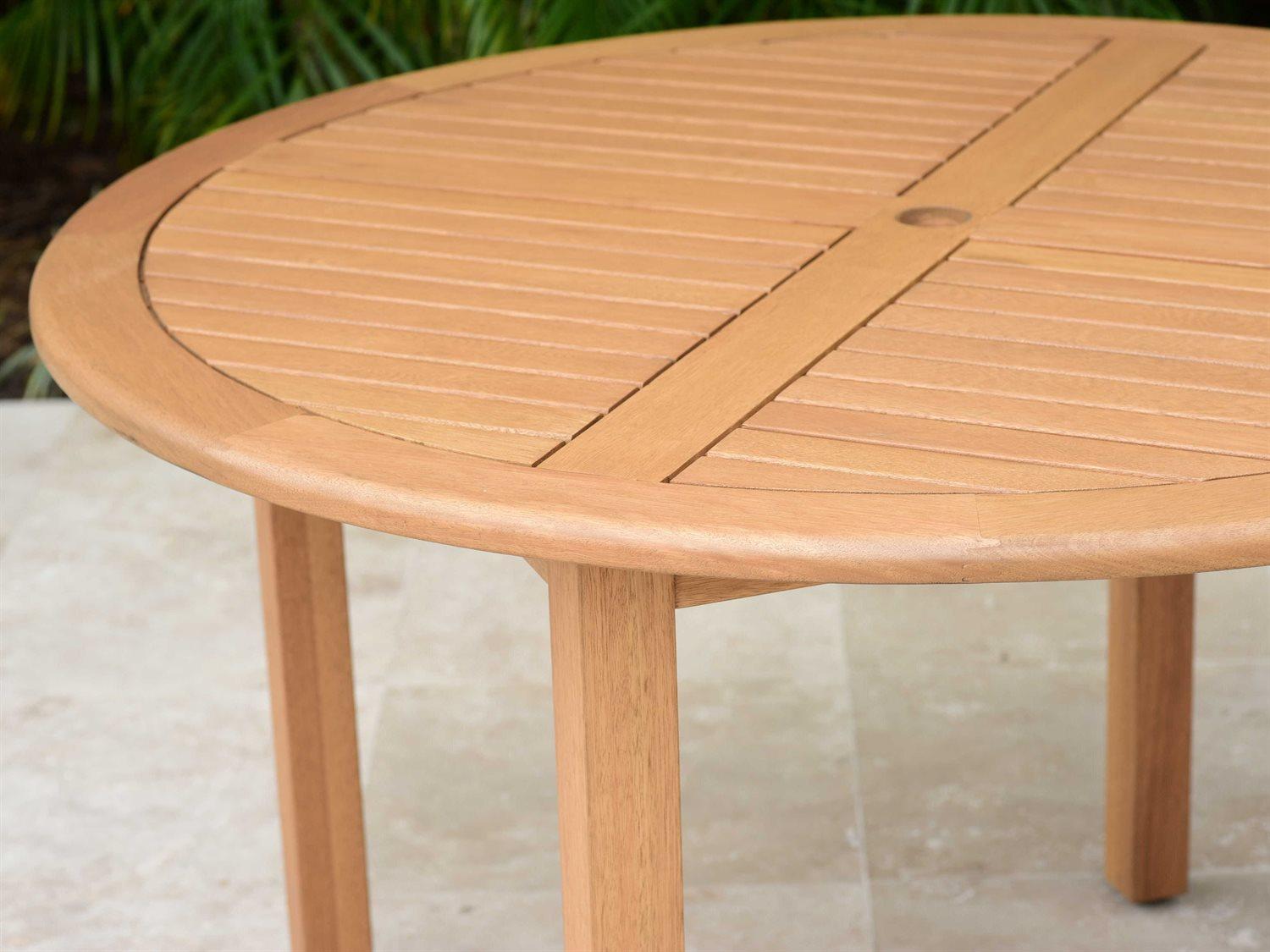 International Home Miami Amazonia Damian 5 Piece Round Wood Outdoor Patio Dining Set