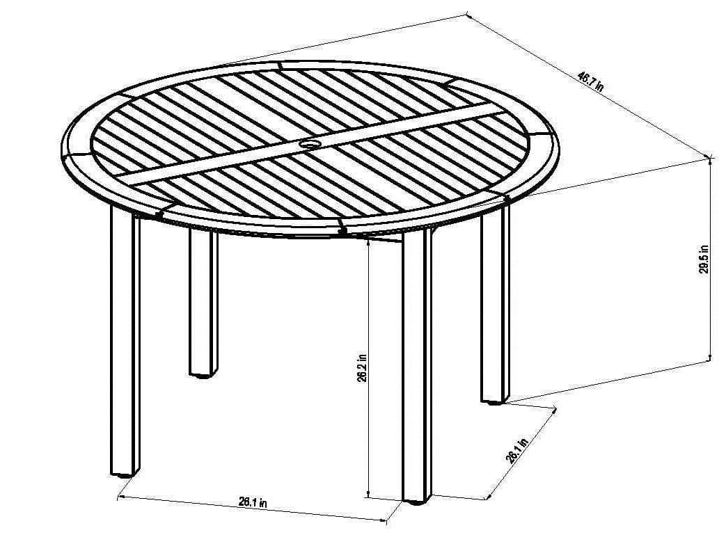 International Home Miami Amazonia Damian 5 Piece Round Wood Outdoor Patio Dining Set