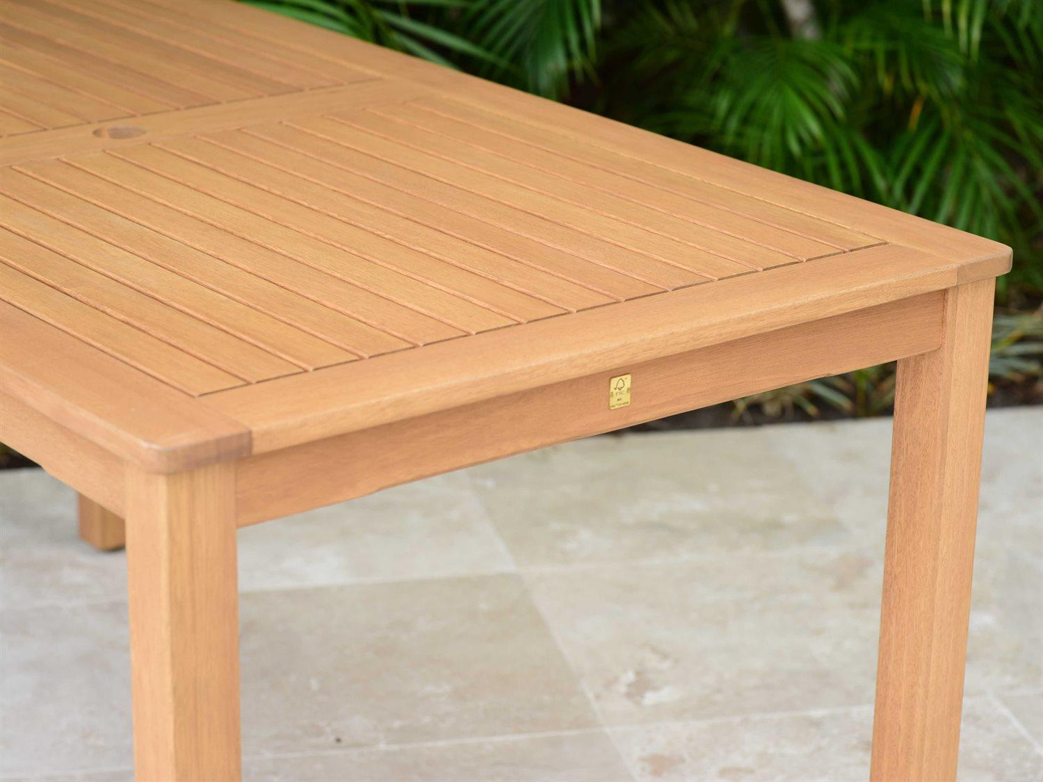 International Home Miami Amazonia Noordam 7 Piece Rectangular Wood Patio Dining Set