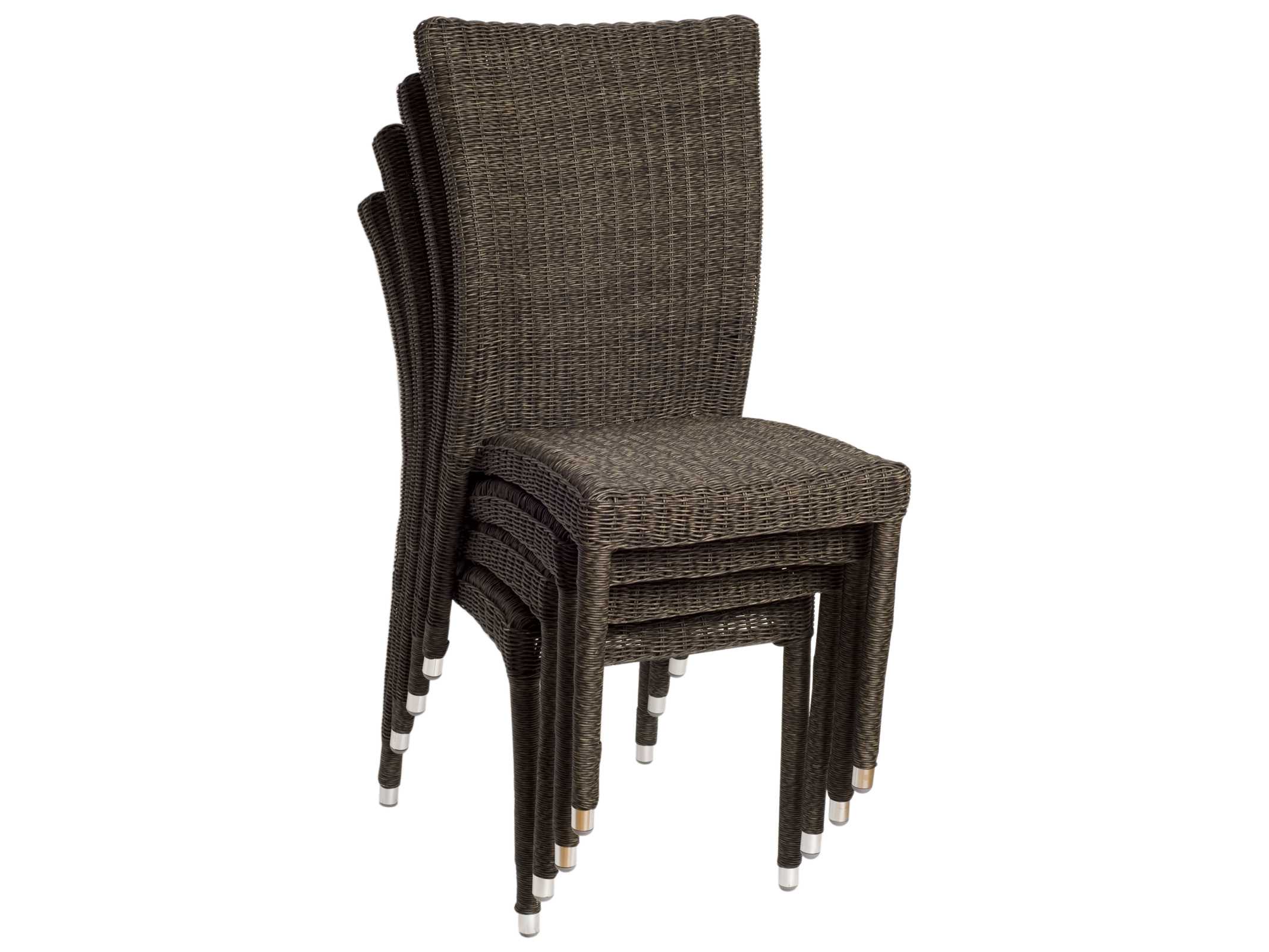 International Home Miami Atlantic Wicker Bari Outdoor Dining Side Chair Set of 4
