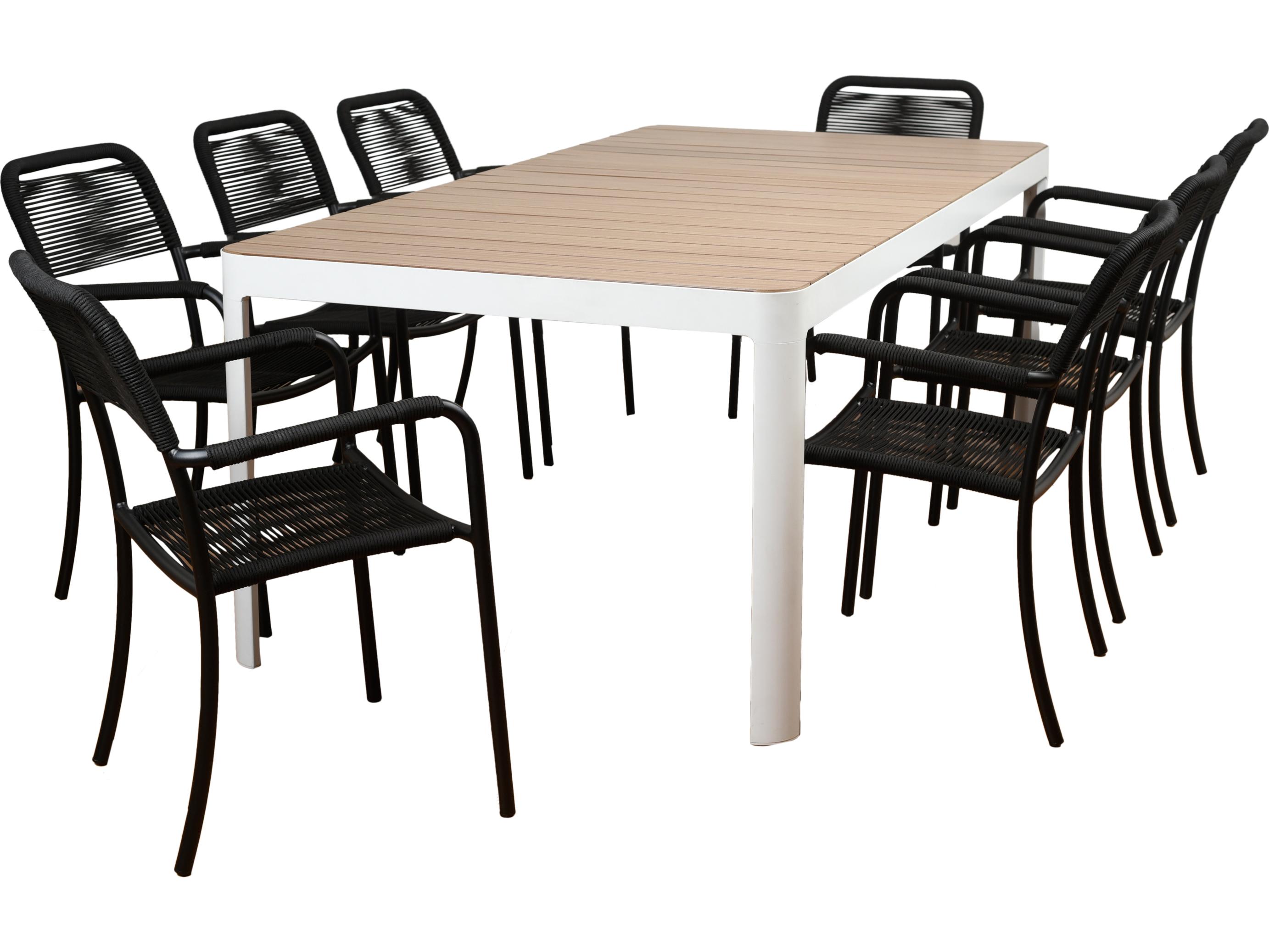 International Home Miami Atlantic Oosterdam 9 Piece Rectangular Outdoor Dining Set