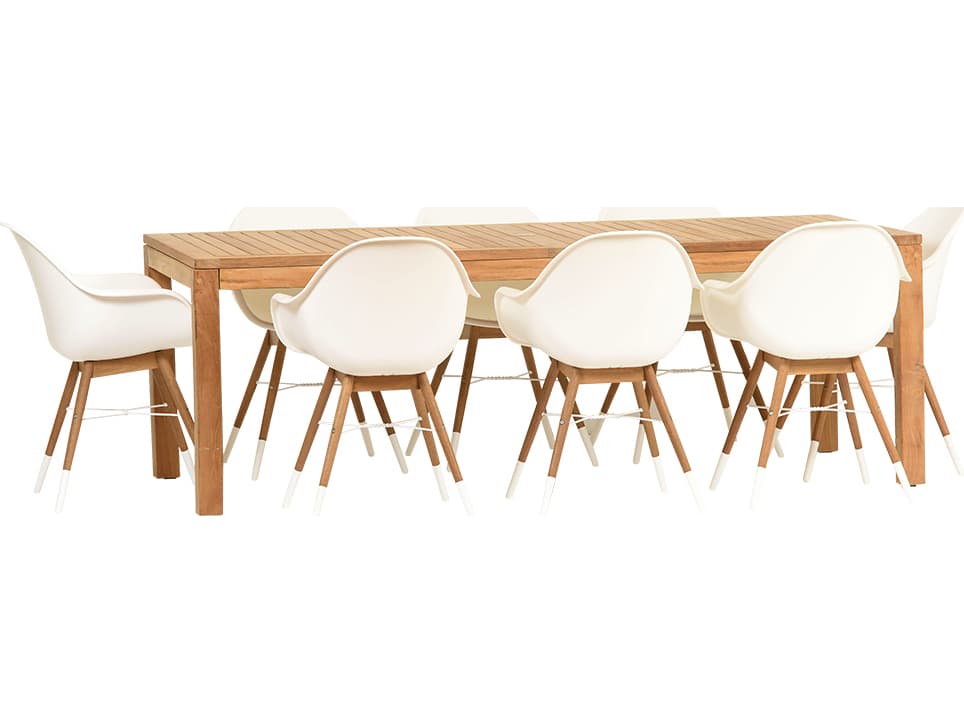 International Home Miami Amazonia Charlotte 9 Piece Teak Rectangular Patio Dining Set