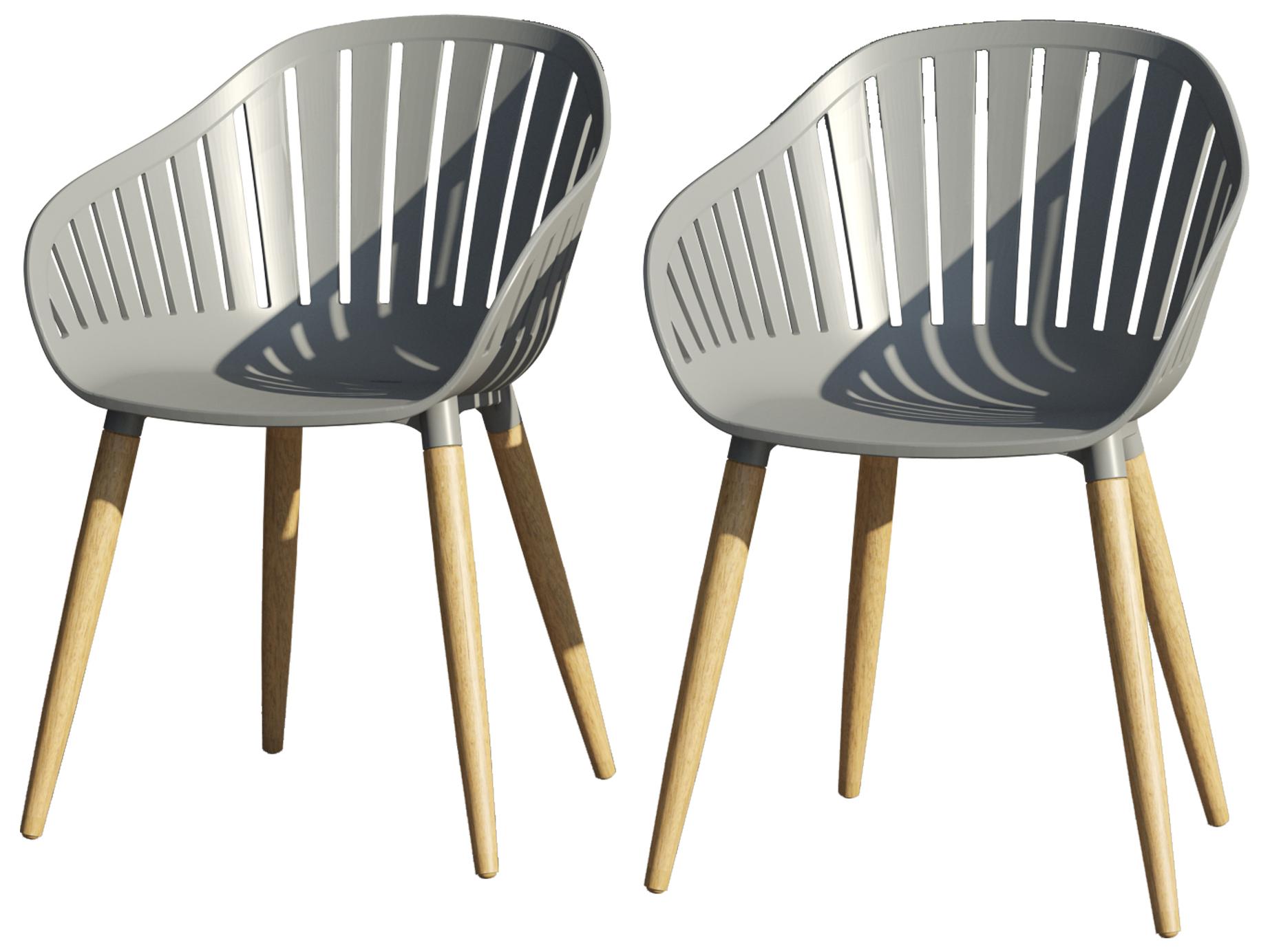 International Home Miami Amazonia 2 Piece Chairs Set Teak Finish