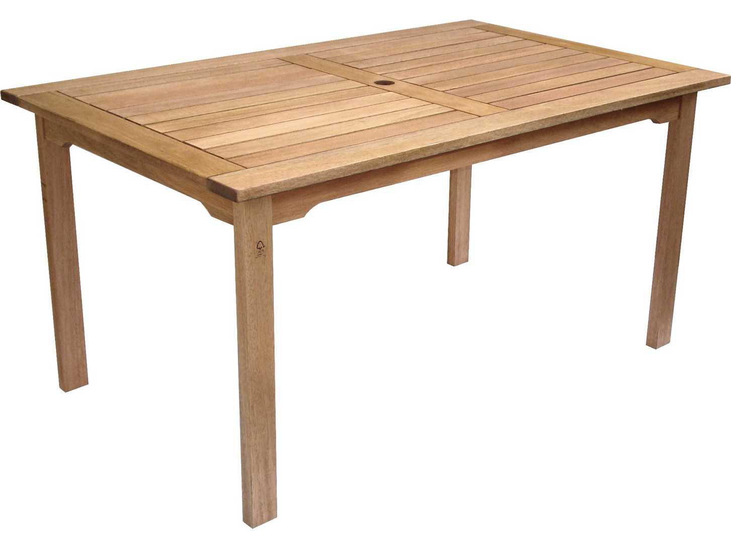 International Home Miami Amazonia Eucalyptus Richfield 5 Piece Eucalyptus Rectangular Outdoor Patio Dining Set