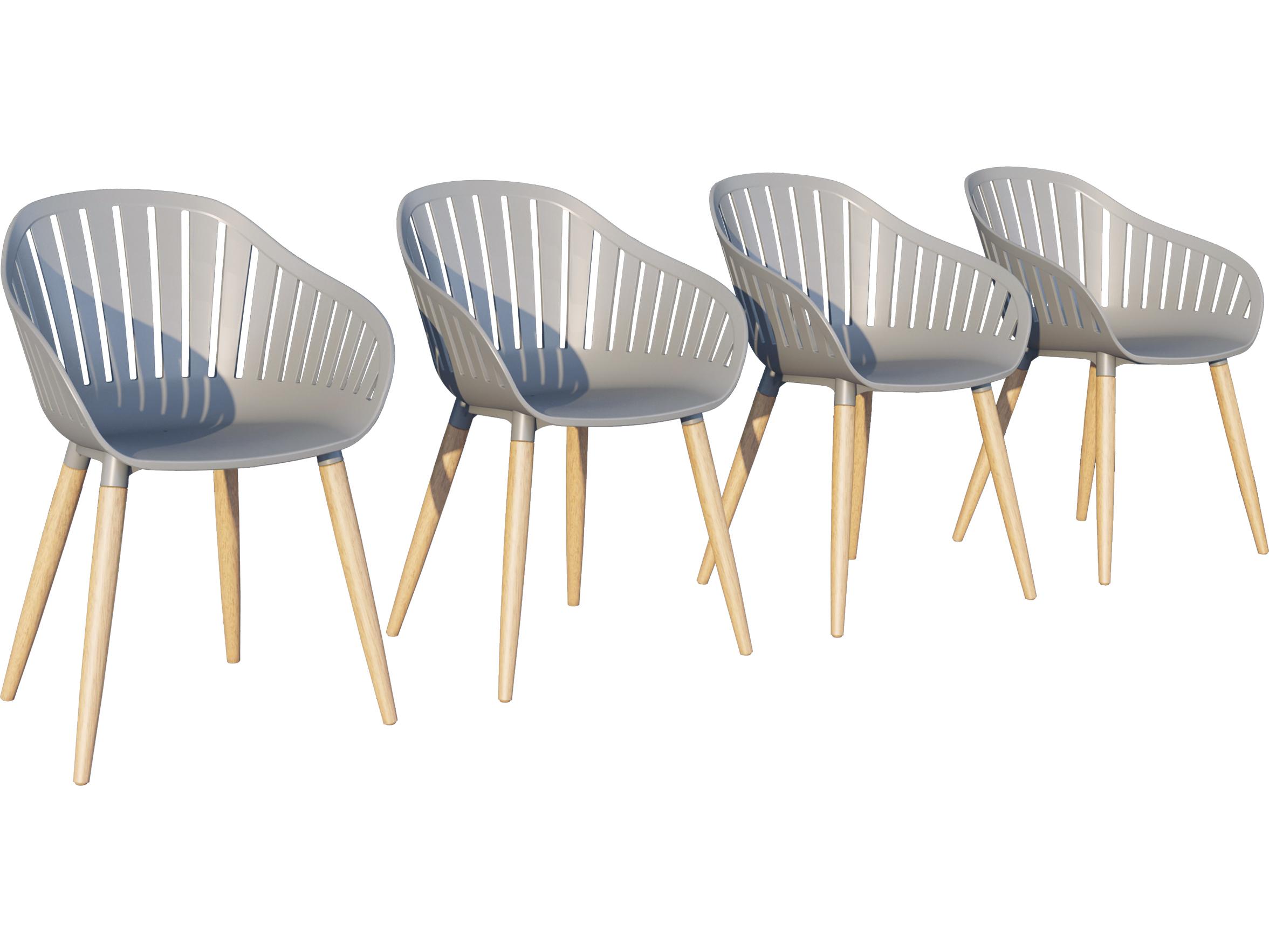 International Home Miami Amazonia 4 Piece Chairs Set Teak Finish