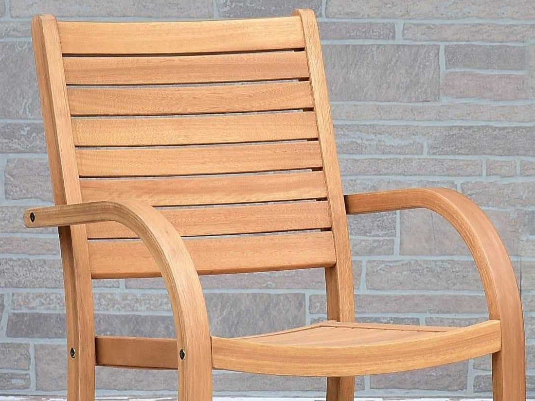 International Home Miami Amazonia Eva 4 Piece Wood Outdoor Patio Dining Chair Set