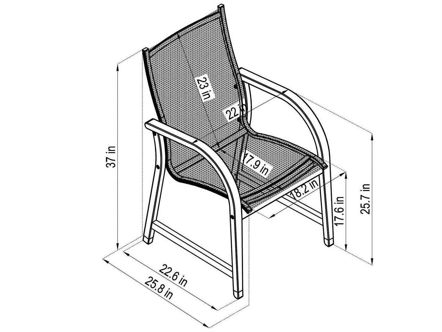 International Home Miami Amazonia Maria 4 Piece Sling Patio Dining Chair Set