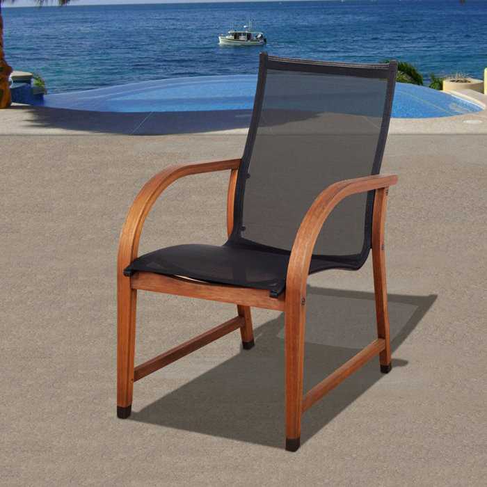 International Home Miami Amazonia Eucalyptus Bahamas Patio Dining Arm Chair Set of 4