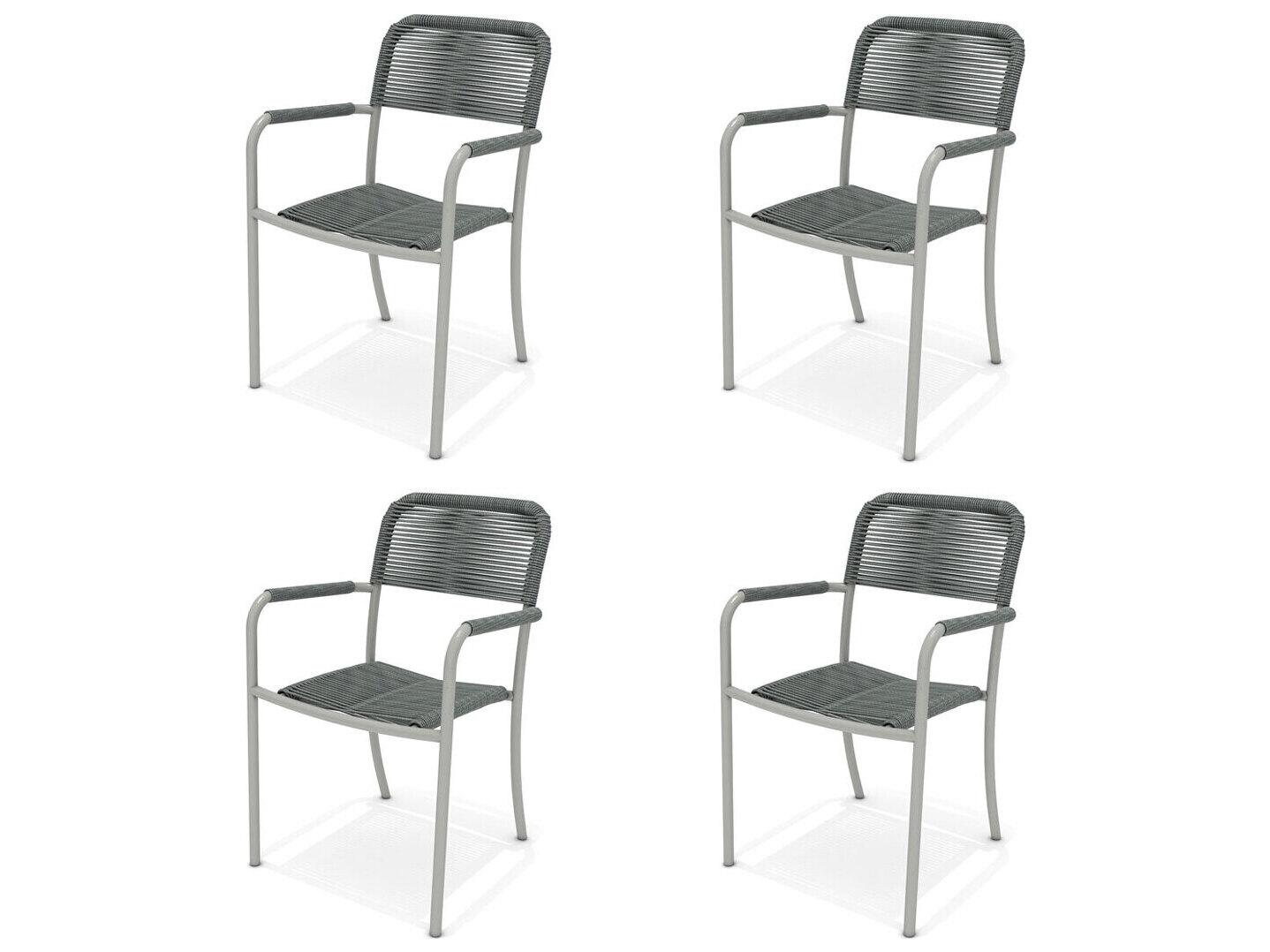 International Home Miami Amazonia Aluminum Grey Chair Set of 4