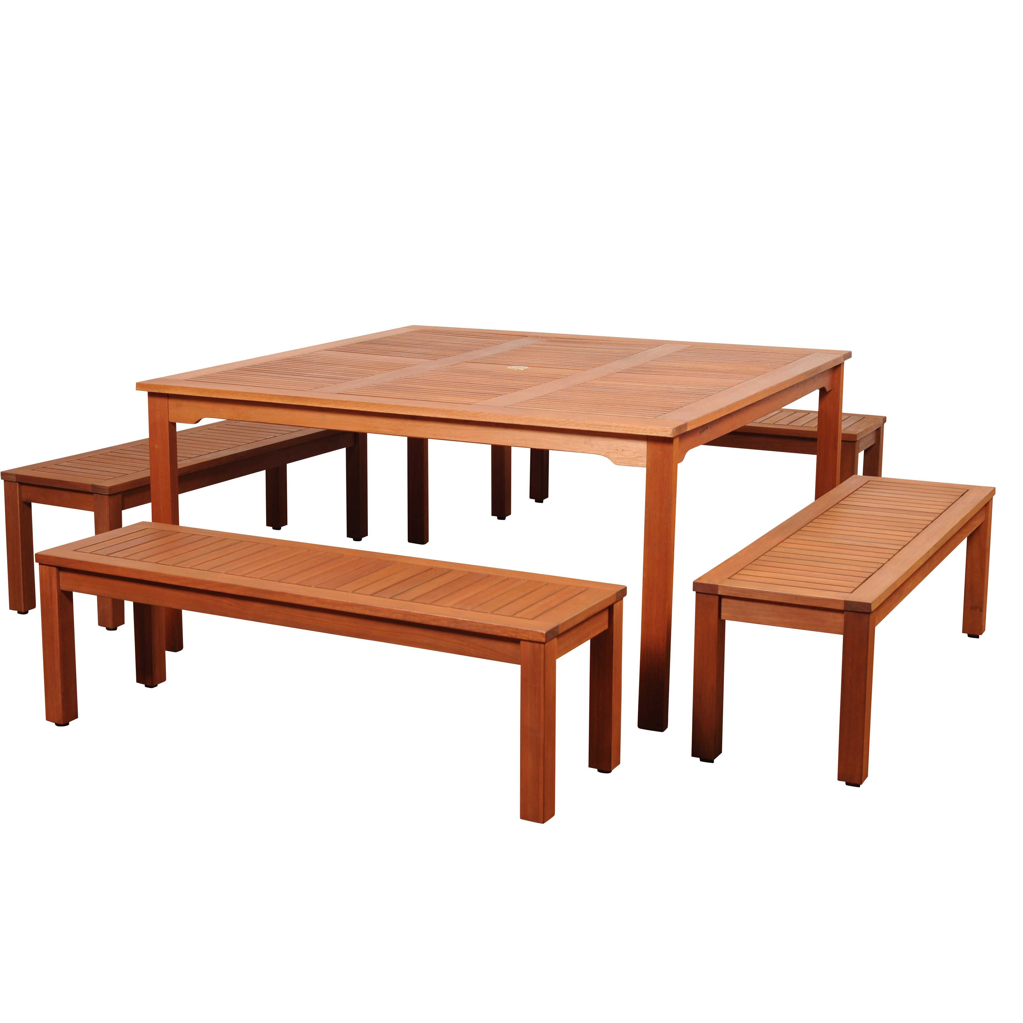 International Home Miami Amazonia Richfield 5 Piece Eucalyptus Square Patio Dining Set