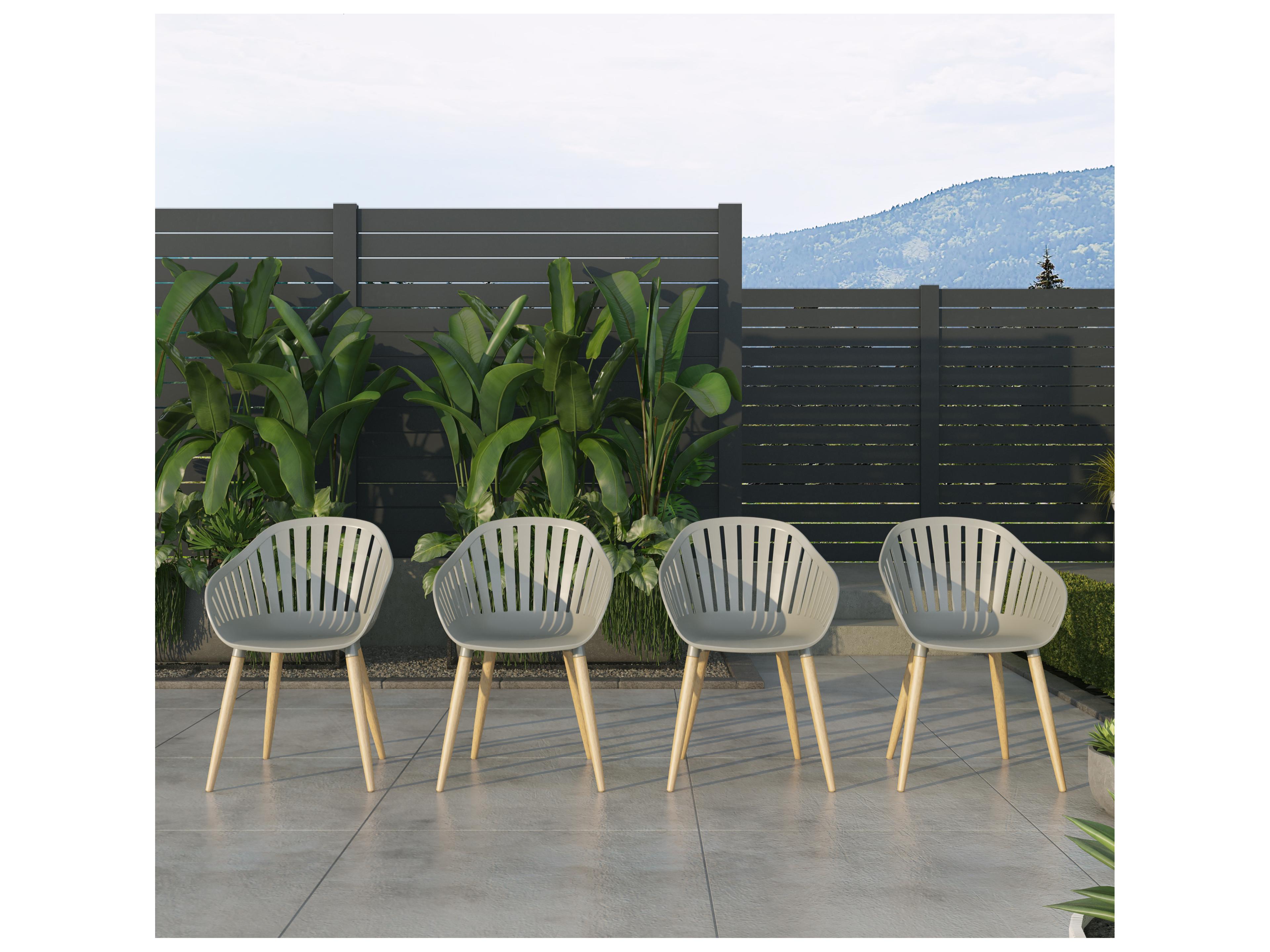 International Home Miami Amazonia 7 Piece Rectangular Patio Dining Set Teak Finish