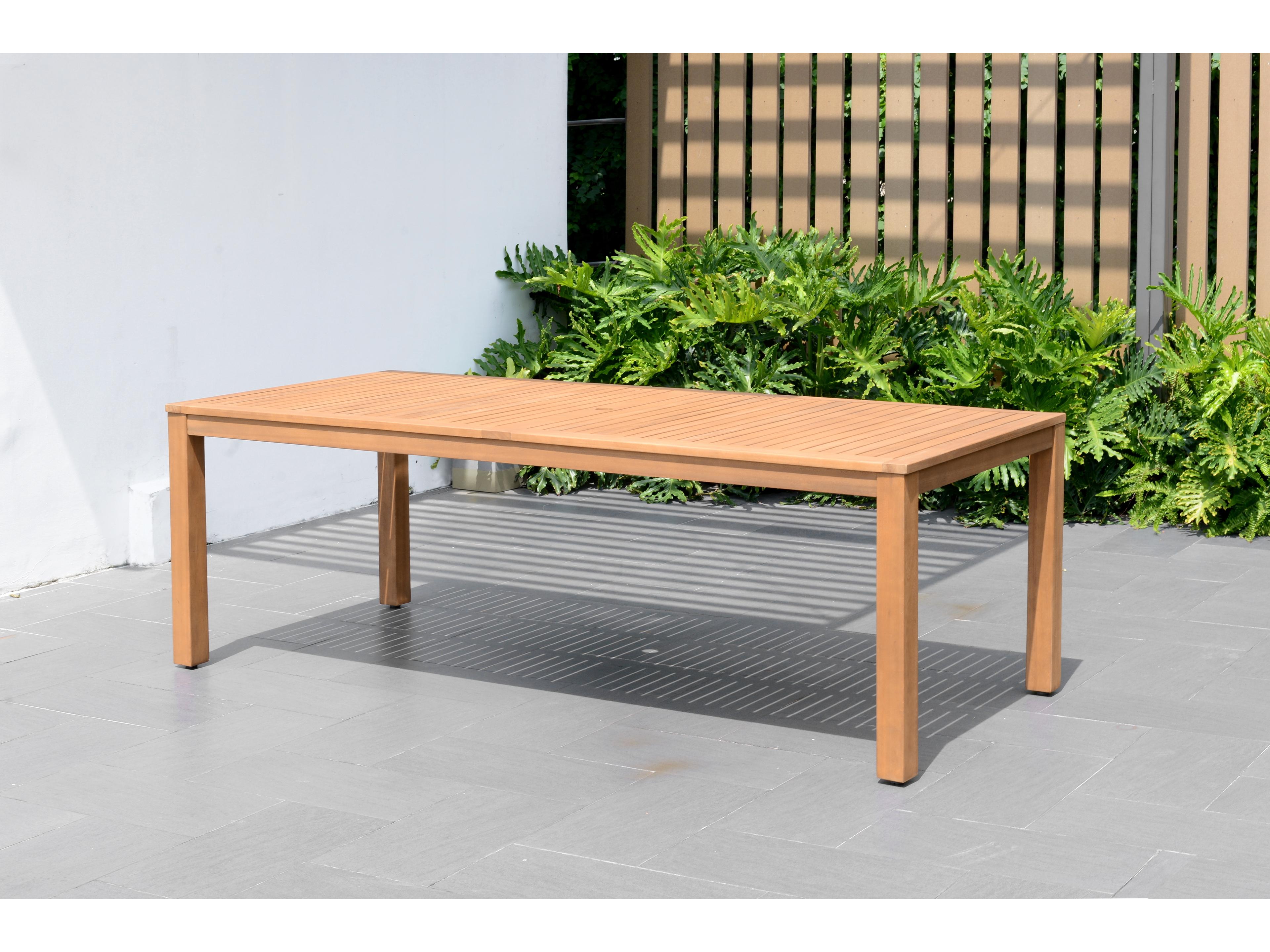 International Home Miami Amazonia 7 Piece Rectangular Patio Dining Set Teak Finish