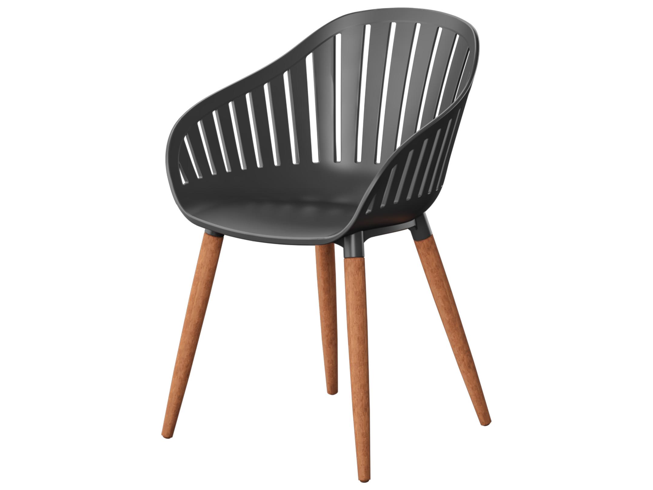 International Home Miami Amazonia Wood Resin Brown/Black 9 Piece Rectangular Outdoor Patio Dining Set