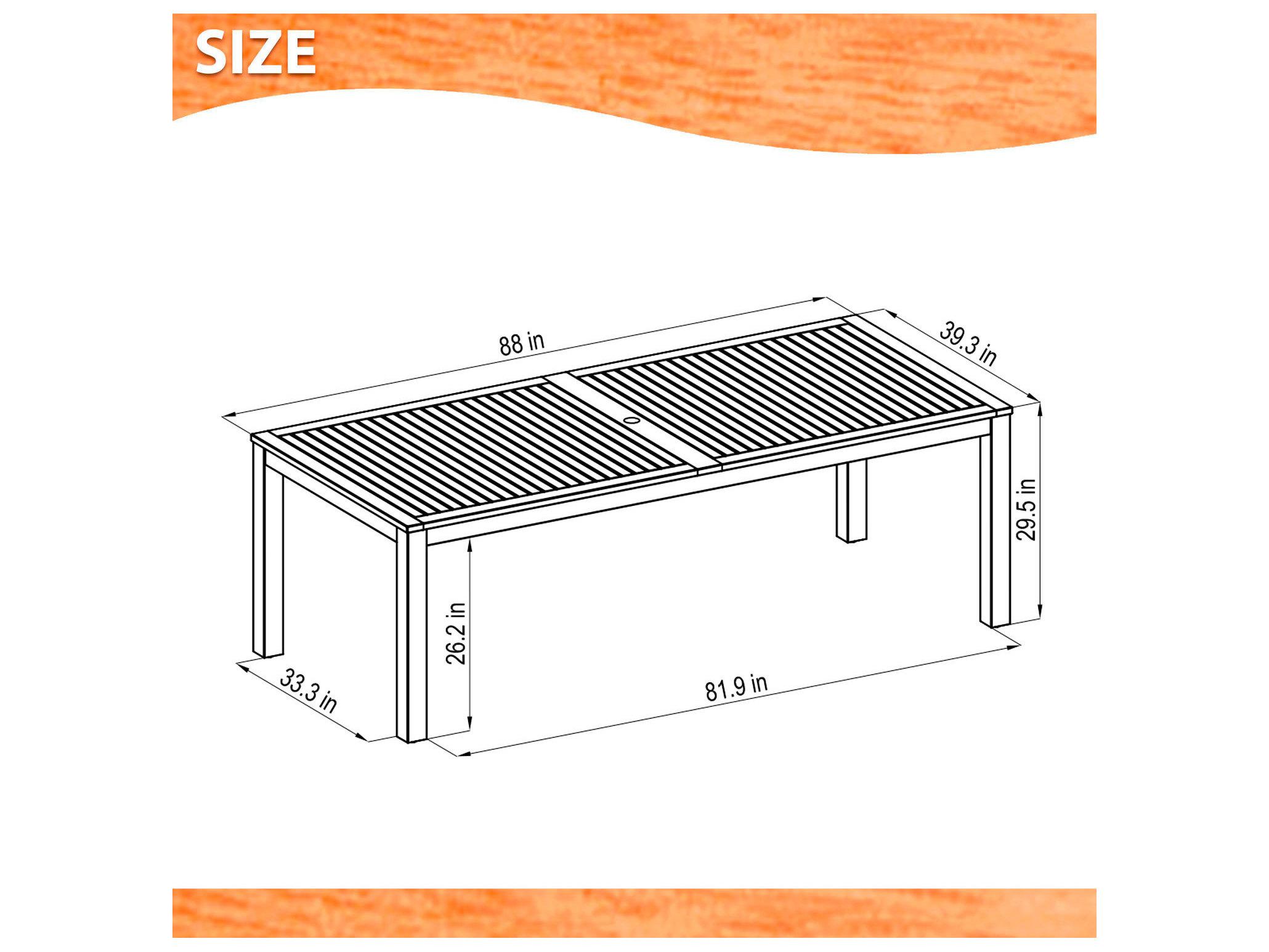 International Home Miami Amazonia Wood Aluminum Brown/Grey 7 Piece Rectangular Outdoor Dining Set