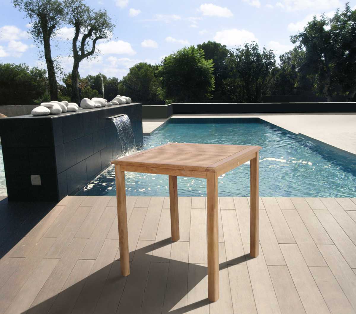 International Home Miami Amazonia Teak Square Patio Bar Table