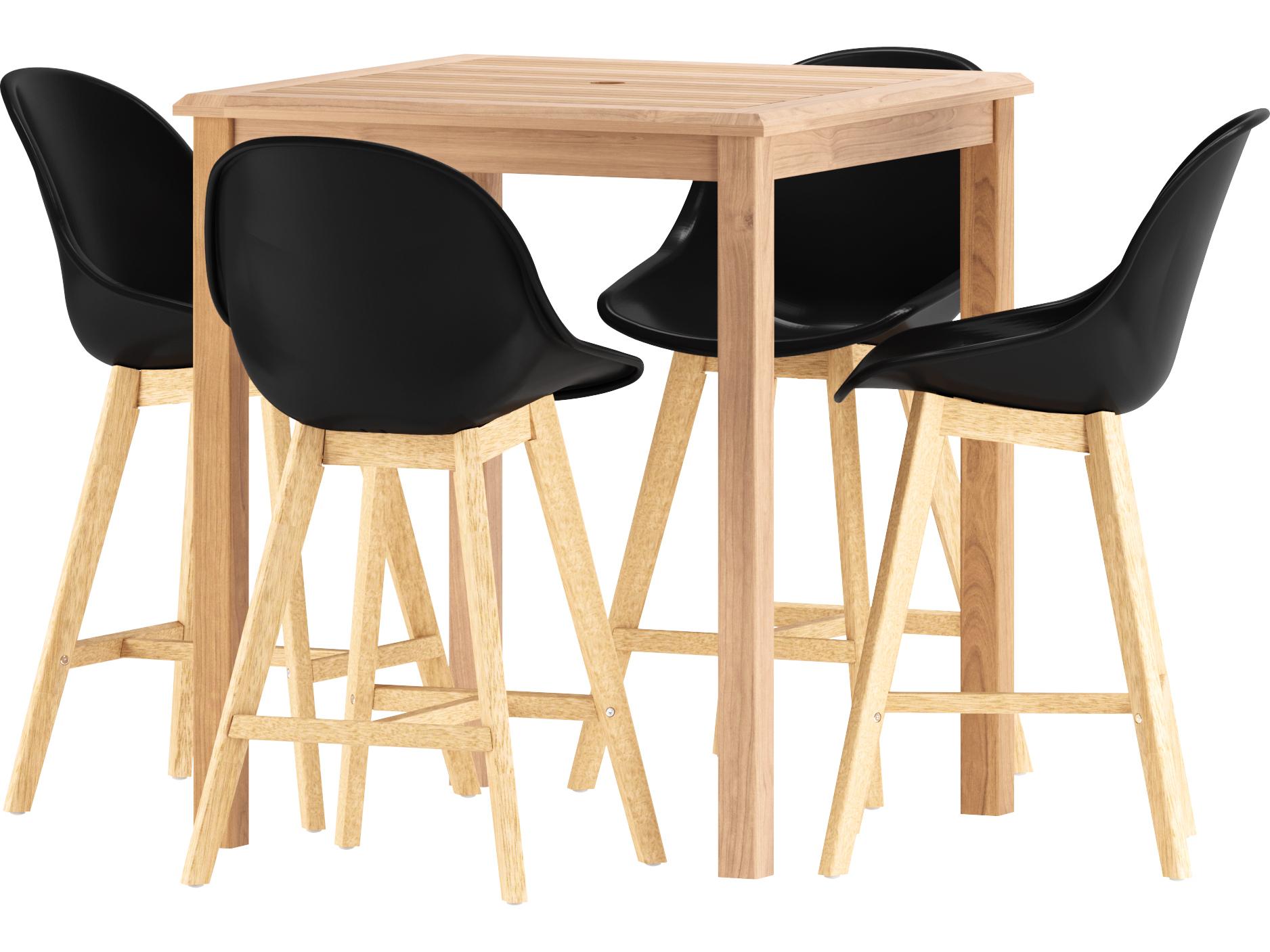 International Home Miami Amazonia Teak Rectangular Seven Piece Budapest Outdoor Dining Set