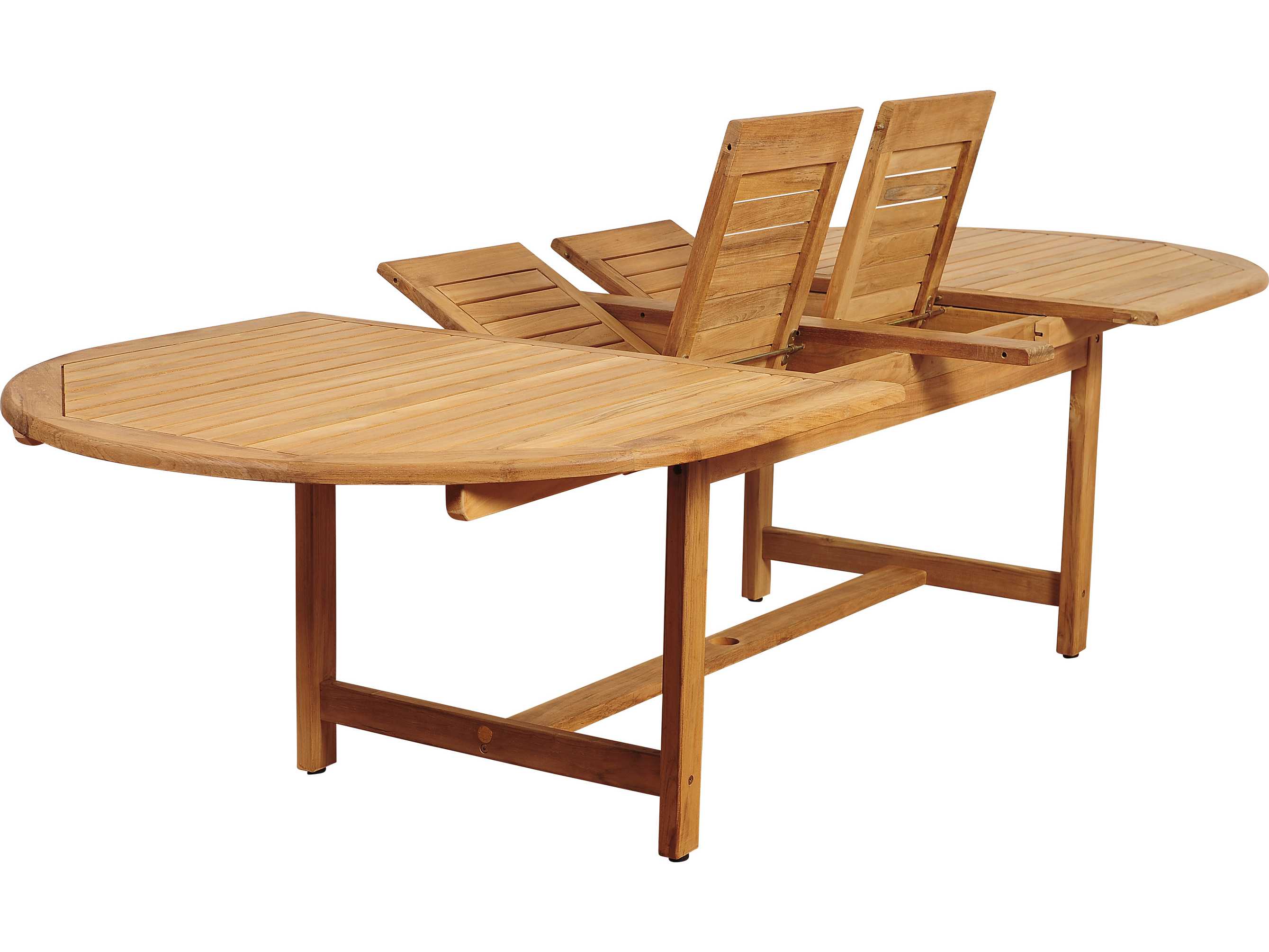 International Home Miami Amazonia Teak/Wicker Noah 9 Piece Double-Extendable Oval Outdoor Dining Set