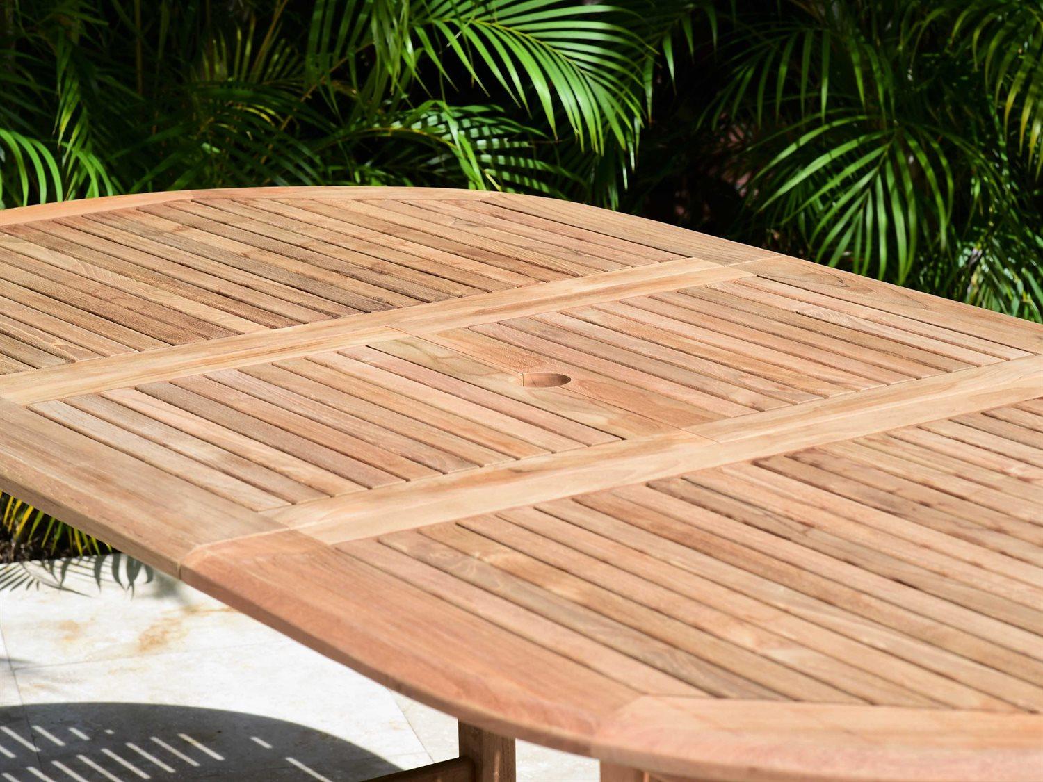 International Home Miami Amazonia Madrid 11 Piece Oval Wood Outdoor Patio Dining Set