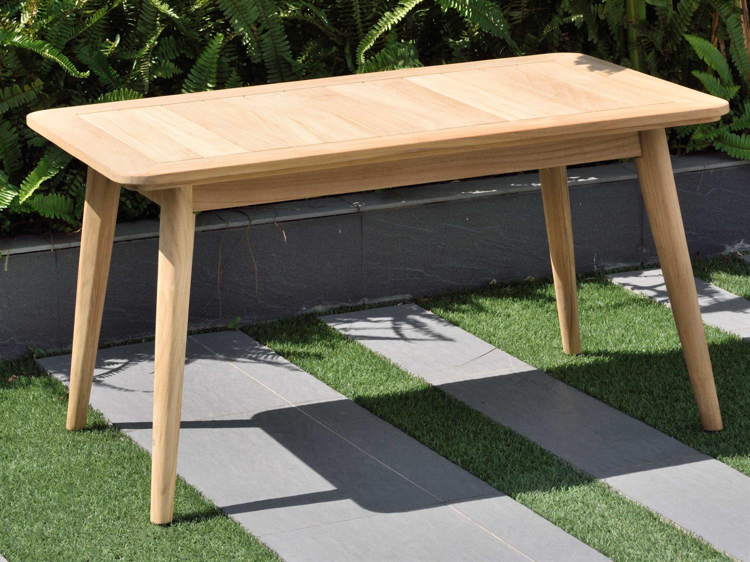 International Home Miami Amazonia Samantha Wood Rectangular Patio Coffee Table