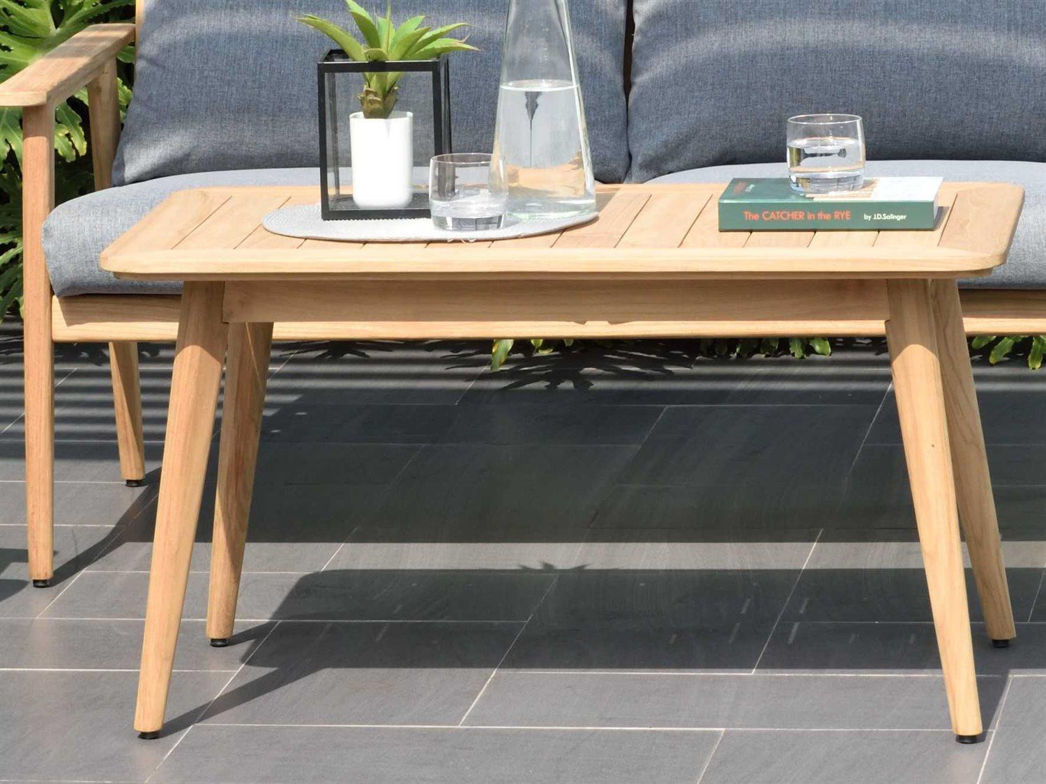 International Home Miami Amazonia Samantha Wood Rectangular Patio Coffee Table