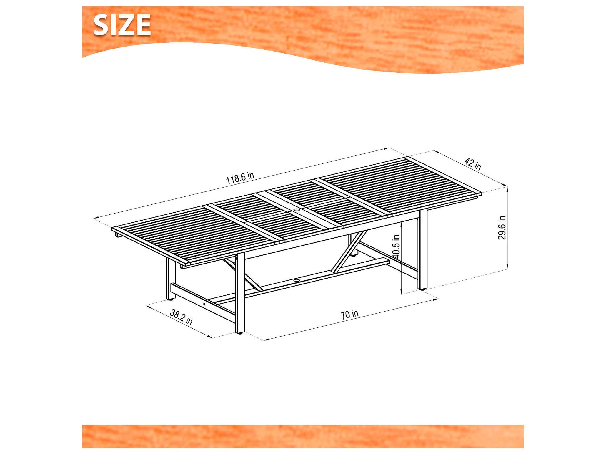 International Home Miami Amazonia 11 Piece Rectangular Patio Dining Set Teak Finish