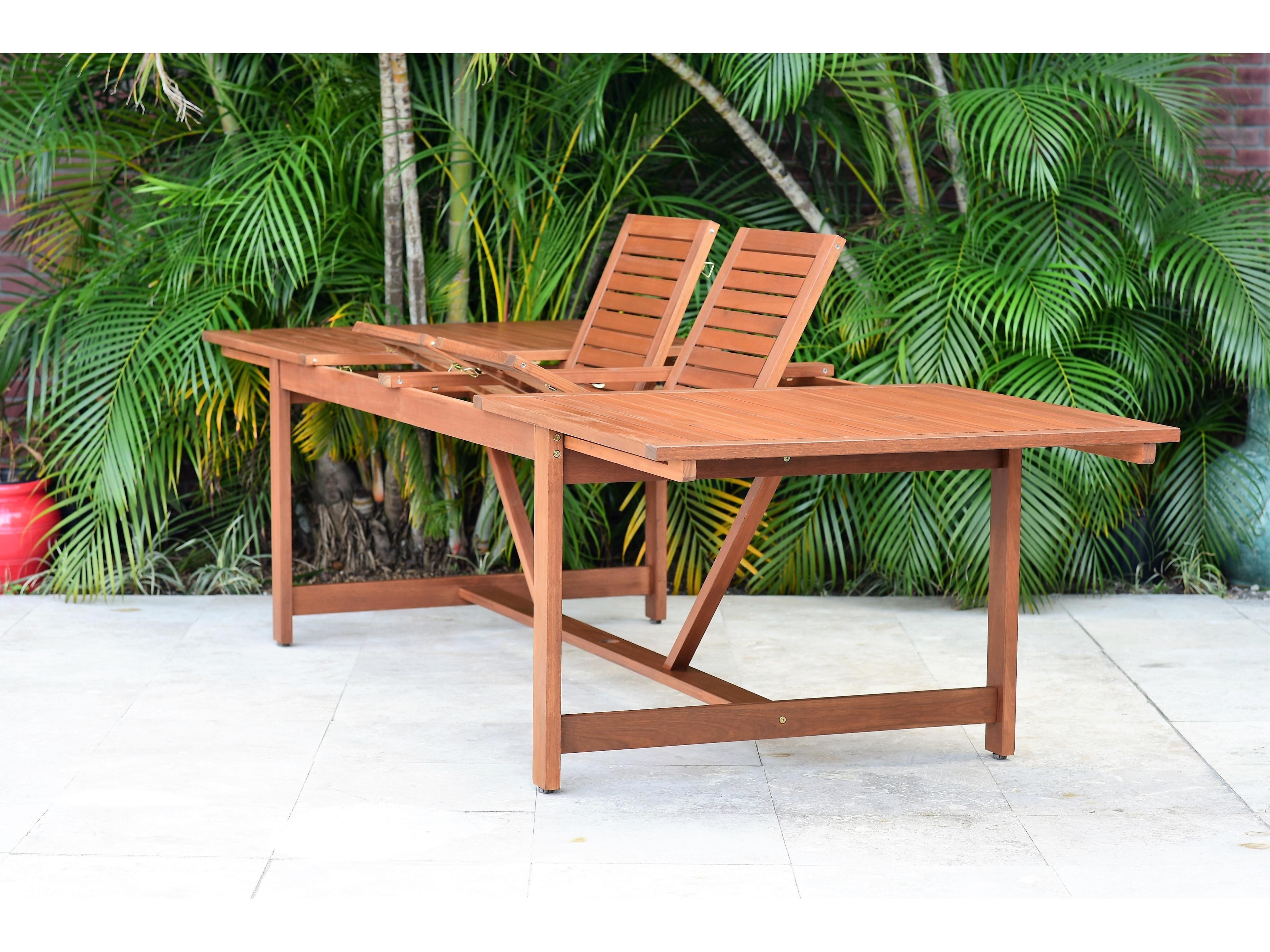 International Home Miami Amazonia 11 Piece Rectangular Outdoor Dining Set Eucalyptus Wood