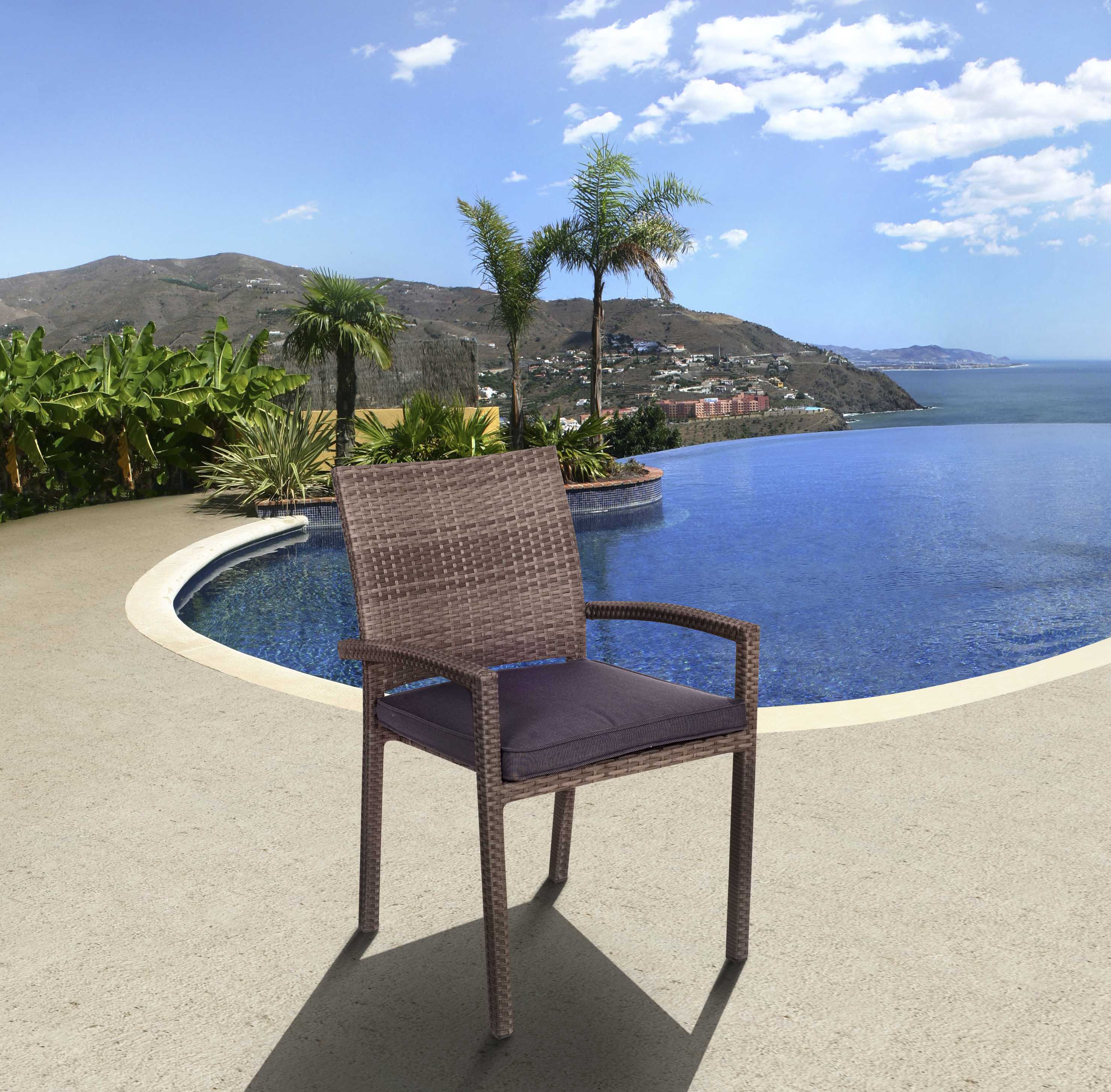 International Home Miami Amazonia Eucalyptus & Wicker Rectangular 11 Piece Extendable Winston Outdoor Patio Dining Set with Grey Cushions