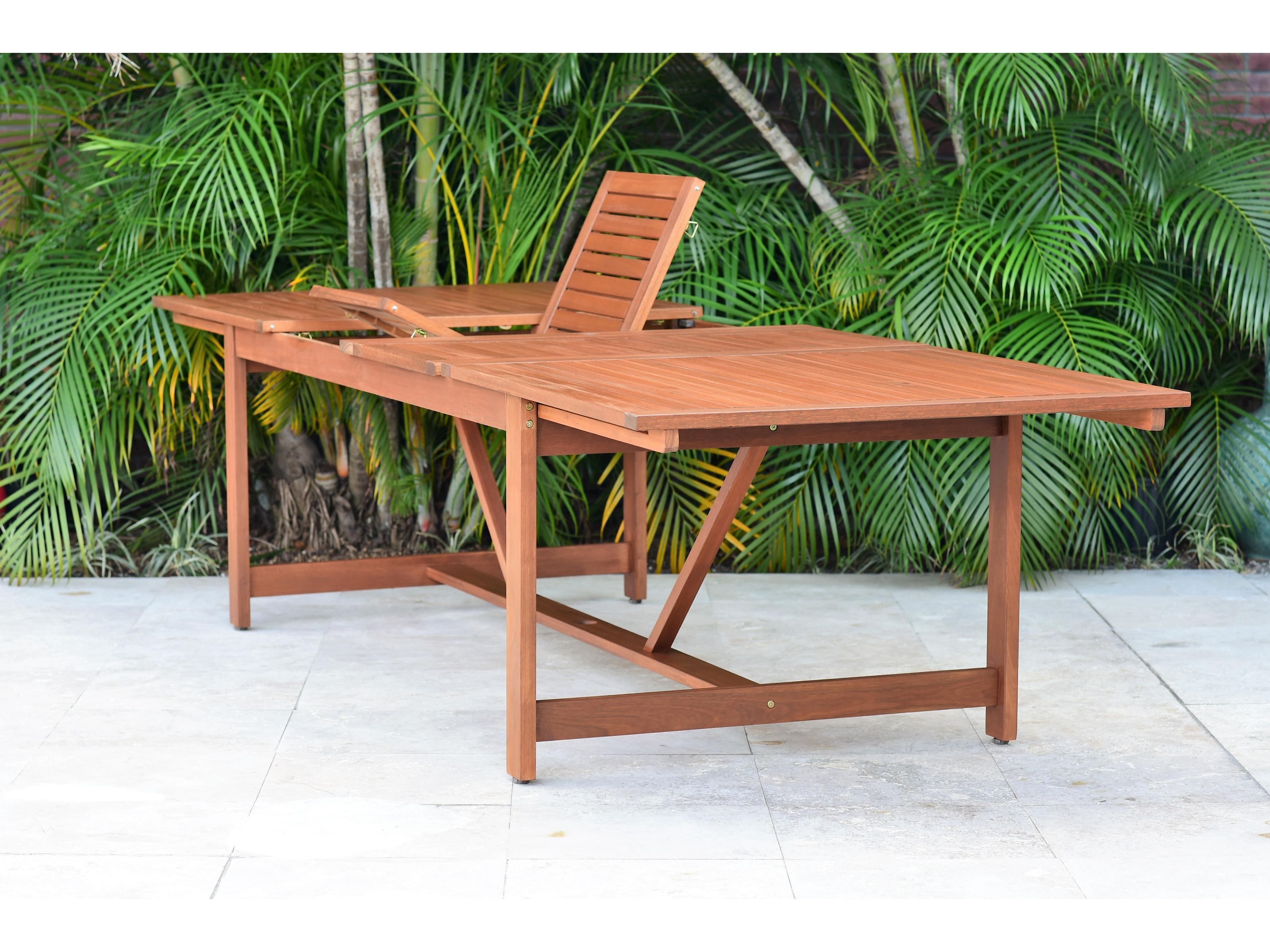 International Home Miami Amazonia 9 Piece Rectangular Outdoor Dining Set Eucalyptus Wood