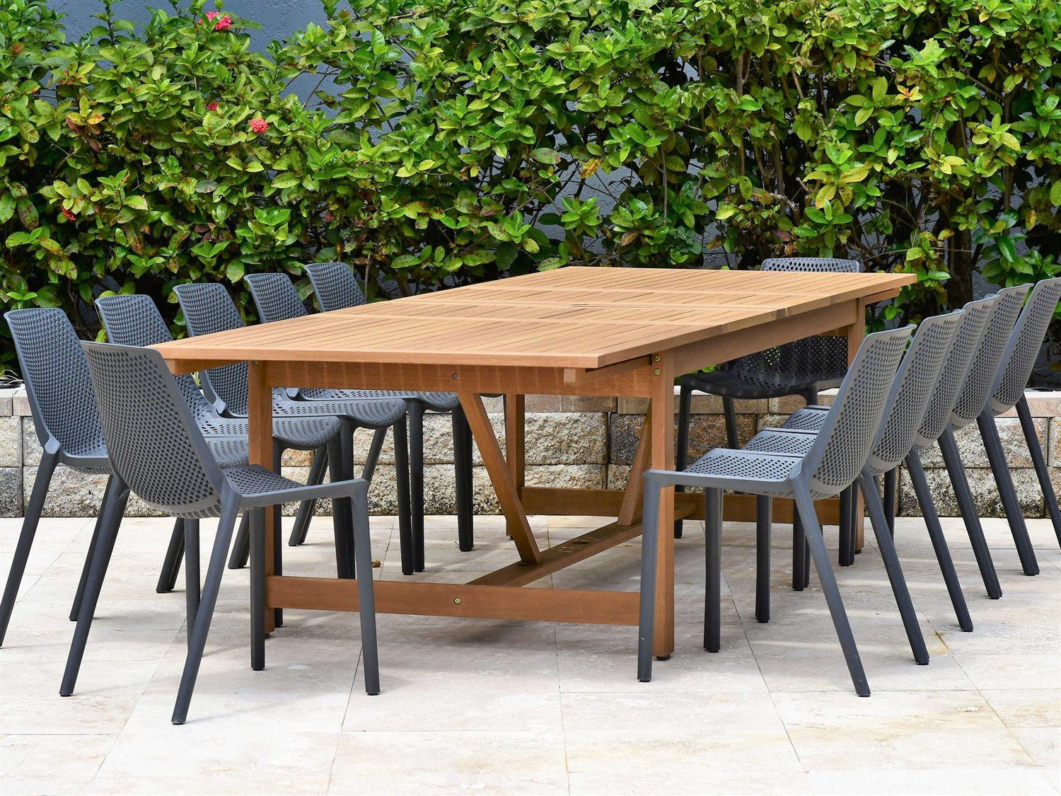 International Home Miami Amazonia 13 Piece Rectangular Wood Patio Dining Set