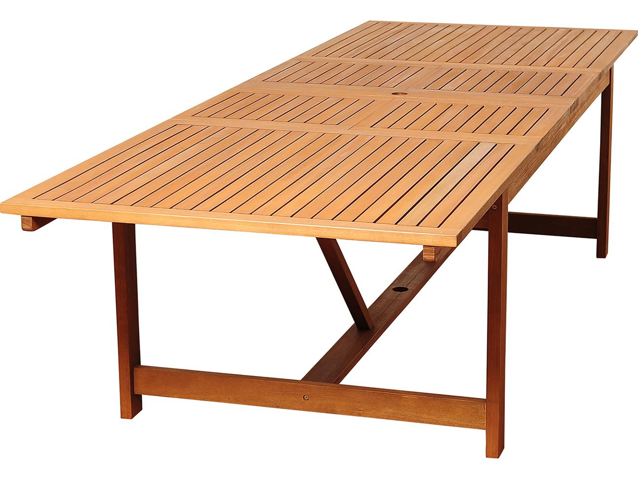 International Home Miami Amazonia Wood Aluminum Brown/Grey 11 Piece Rectangular Outdoor Patio Dining Set