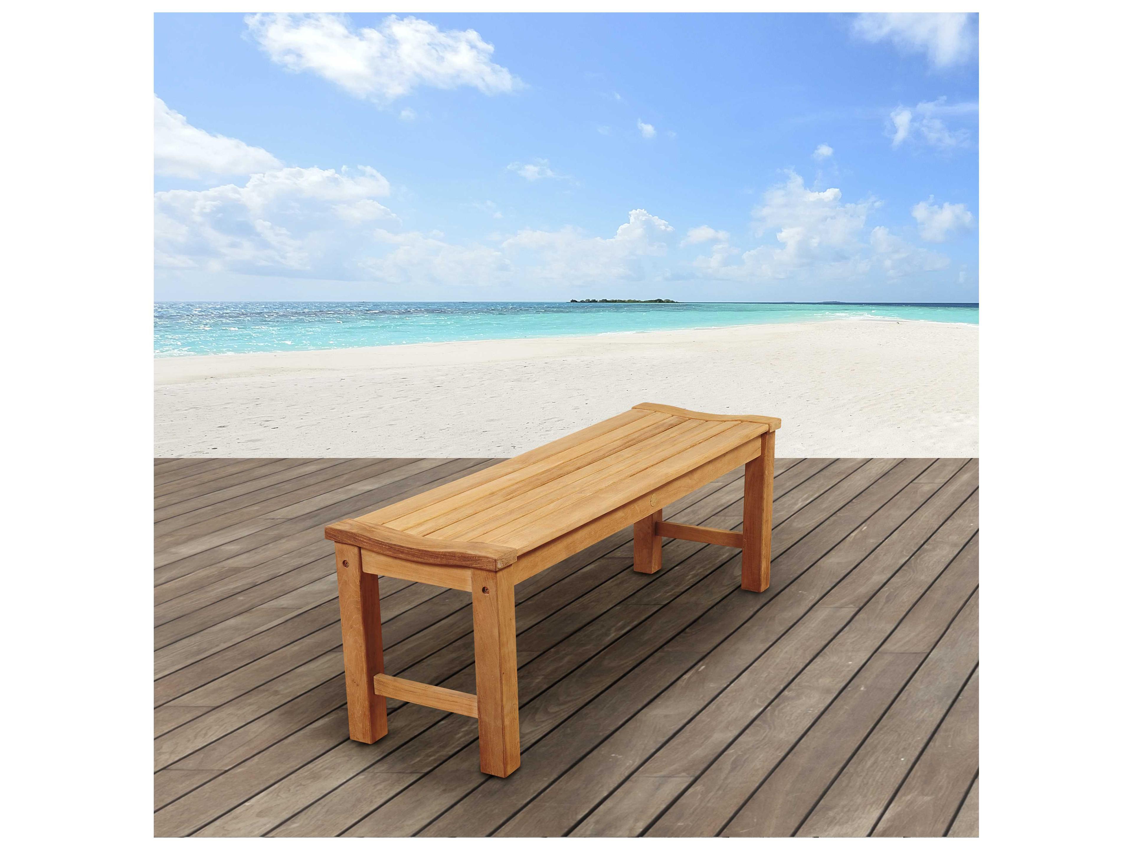 International Home Miami Amazonia Rinjani 51 Teak Backless Outdoor Bench
