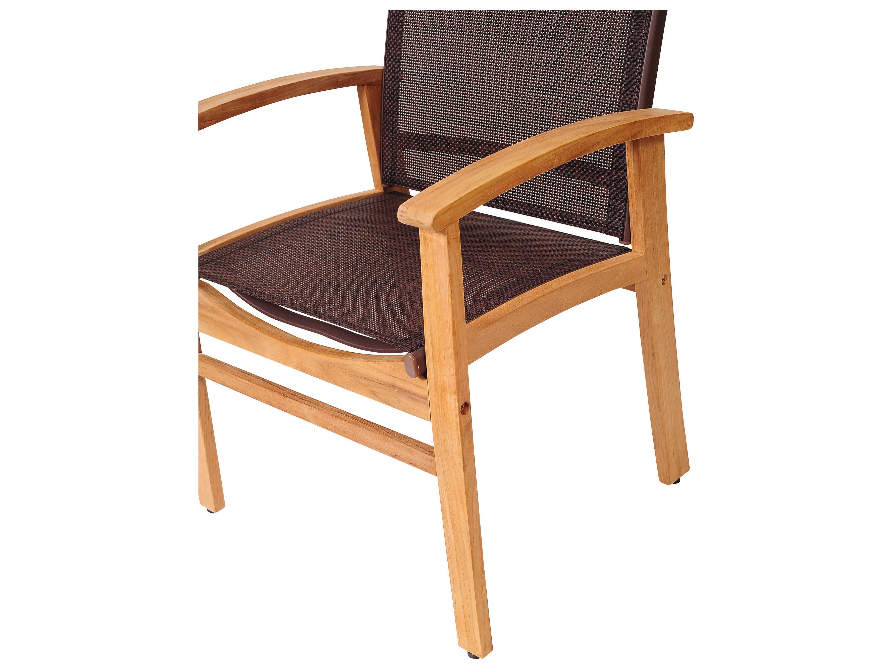 International Home Miami Amazonia Devlin 5 Piece Teak Rectangular Outdoor Dining Set with Brown Sling Chair