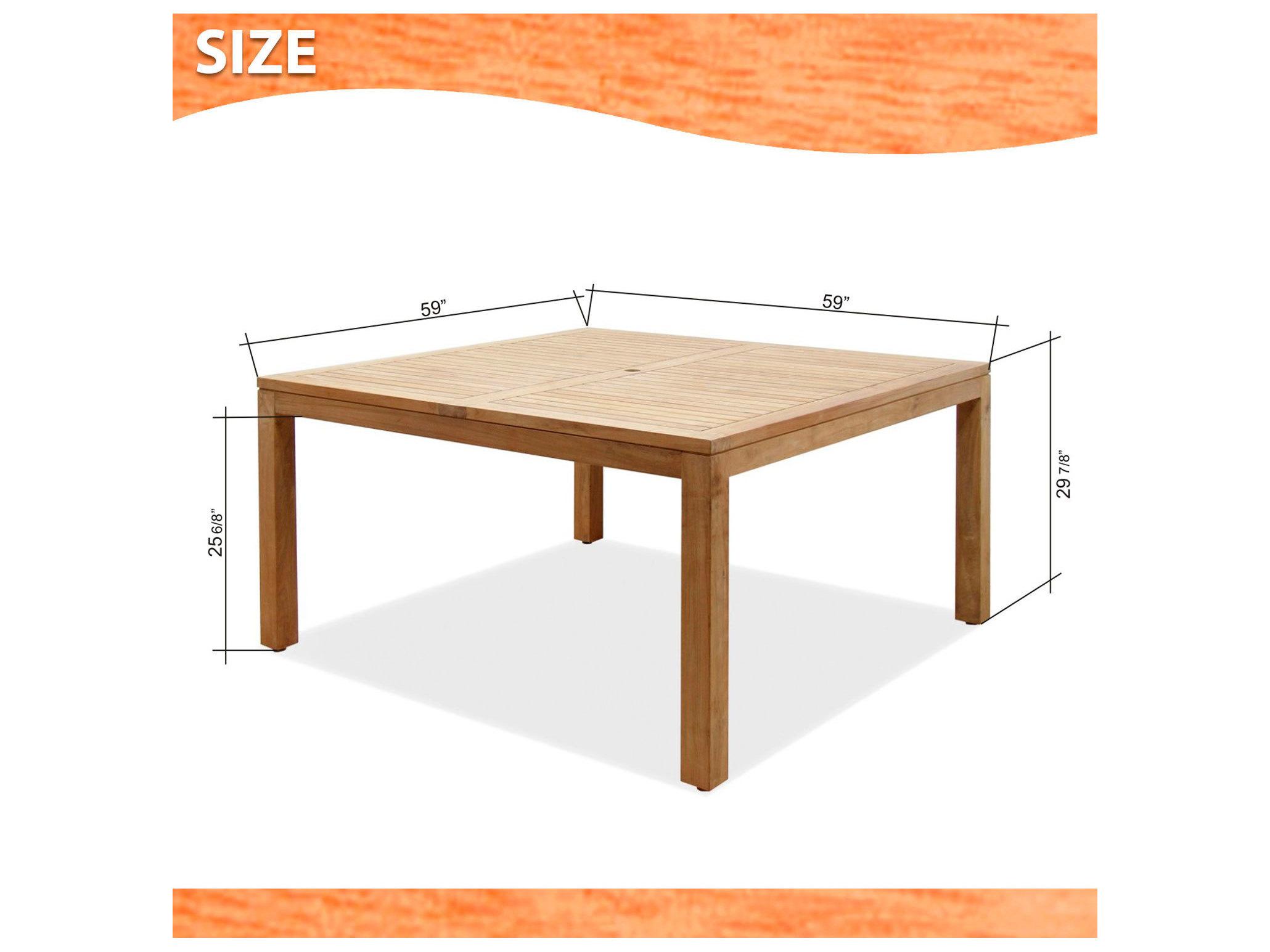 International Home Miami Amazonia 9 Piece Square Outdoor Dining Set Certified Teak