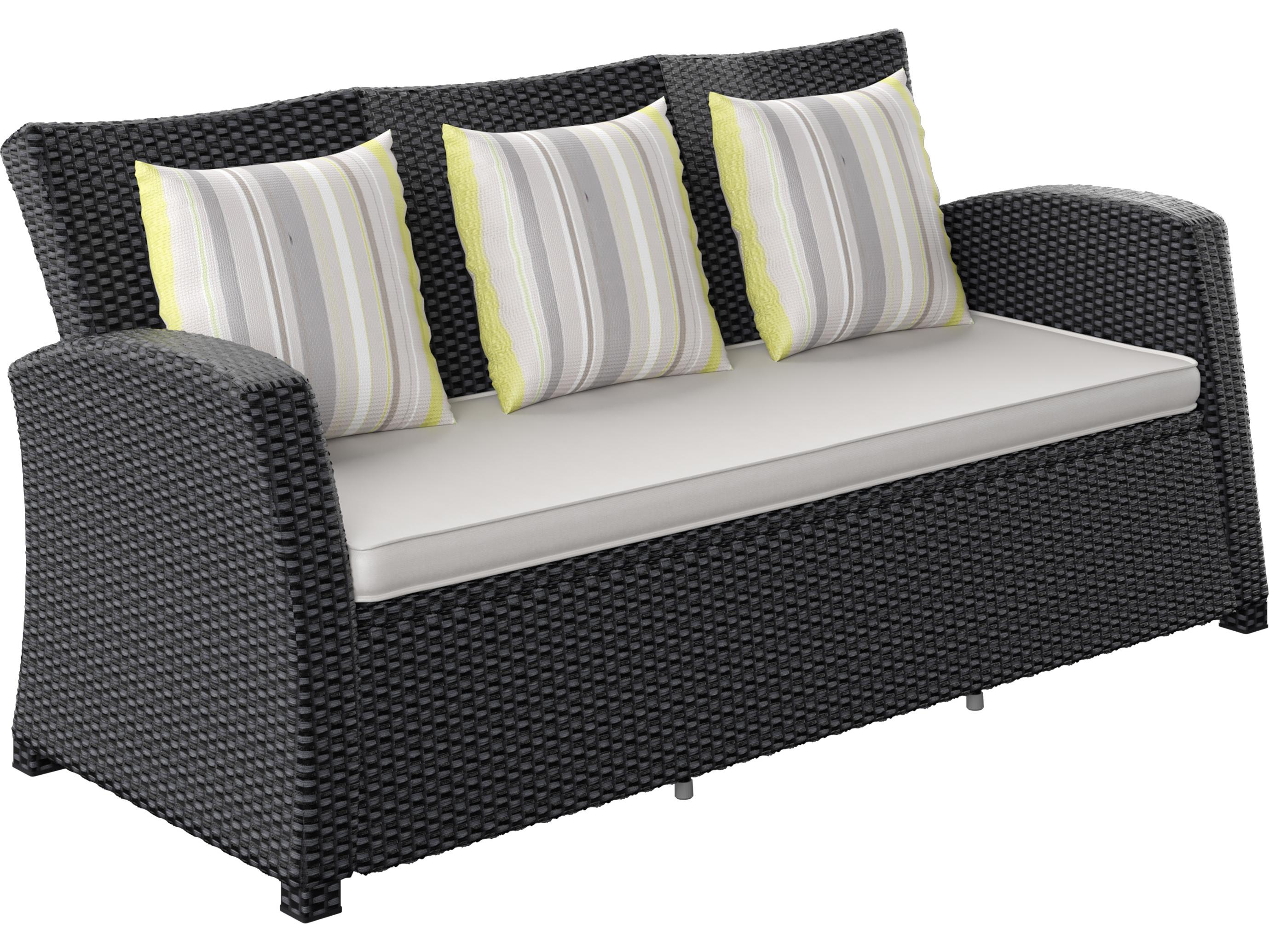 International Home Miami Atlantic Wicker Cushion Outdoor Patio Sofa