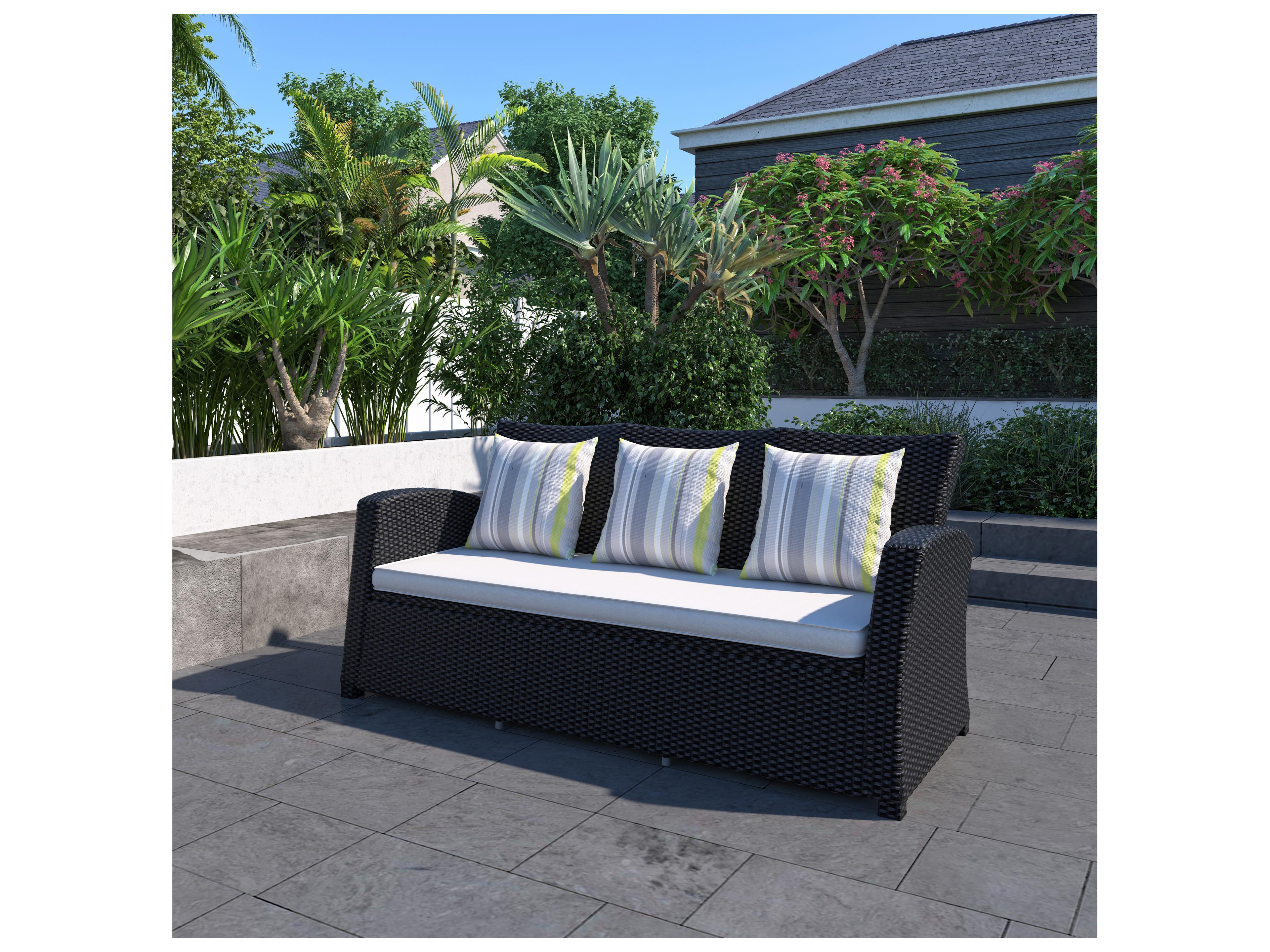 International Home Miami Atlantic Wicker Cushion Outdoor Patio Sofa